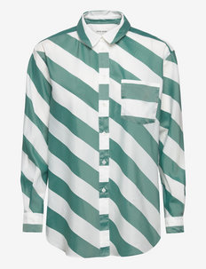 Arianna sheer stripe shirt - langærmede skjorter - paris green