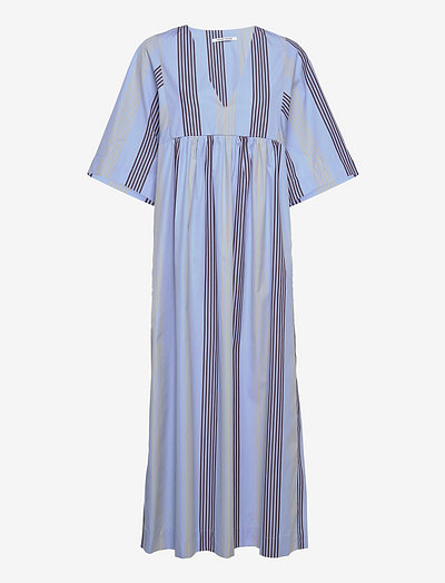 Sabine poplin stripe dress - sukienki letnie - light blue