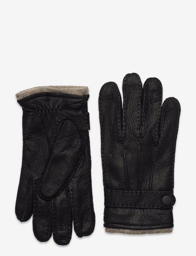 Johan leather gloves - accessoires - black