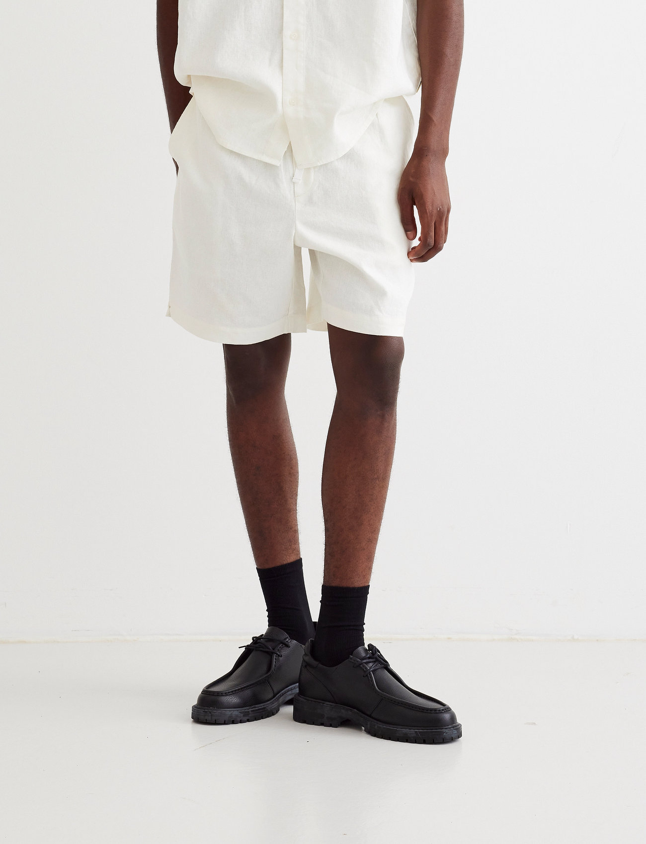 Woodbird Wbbommy Linen Shorts, L, White, Shorts > Afslappet, Herre