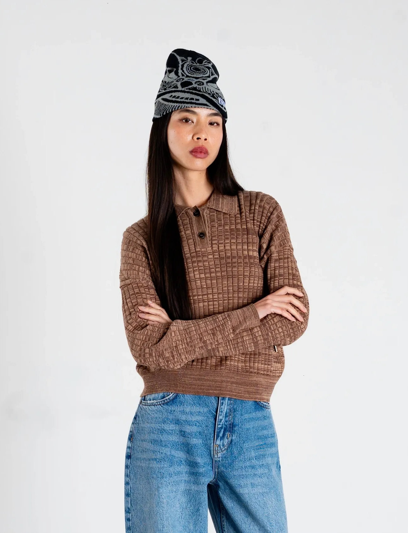 Woodbird Wbmouls Knitted Polo, L, Brown, Strik > Trøjer, Dame