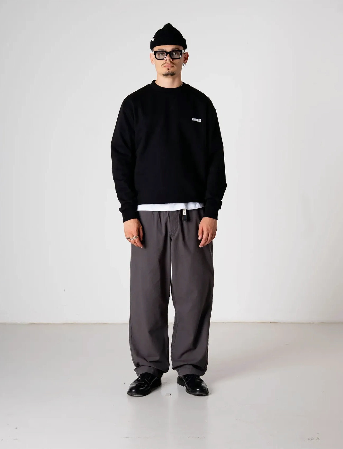 Woodbird Wbcane Ming Crew, S, Black, Sweatshirts & Hættetrøjer > Sweatshirts, Herre