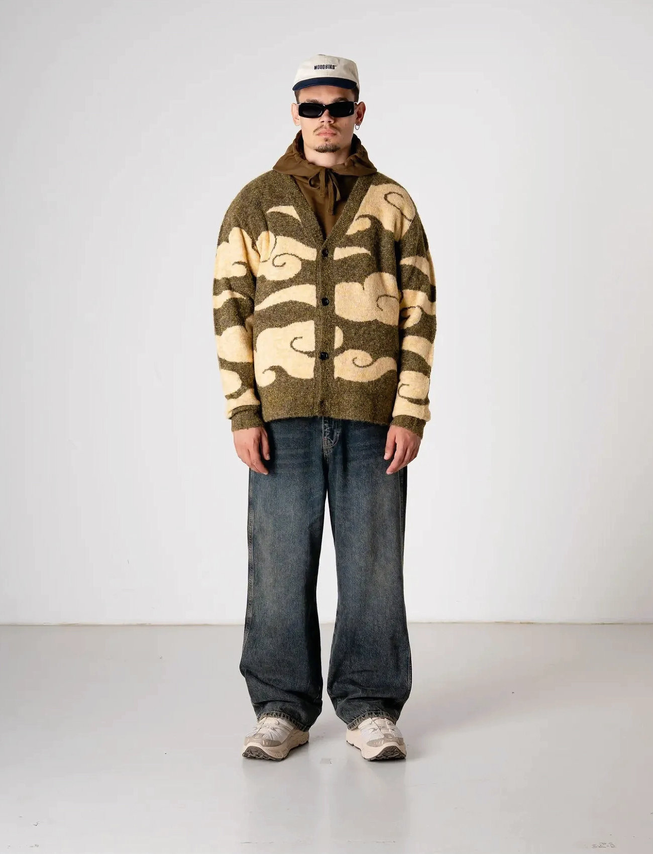 Woodbird Wbkoon Cloud Cardigan, L, Khaki green, Strik > Cardigans, Herre