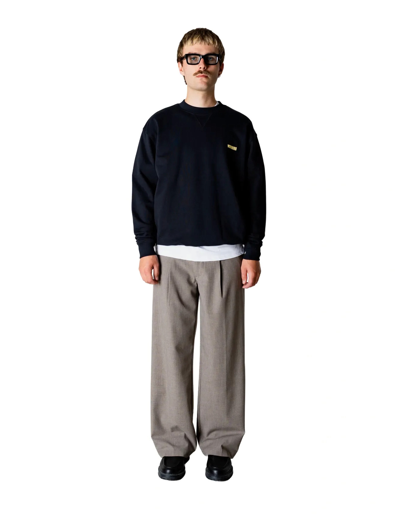 Woodbird Wbcane Sea Crew, S, Black, Sweatshirts & Hættetrøjer > Sweatshirts, Herre