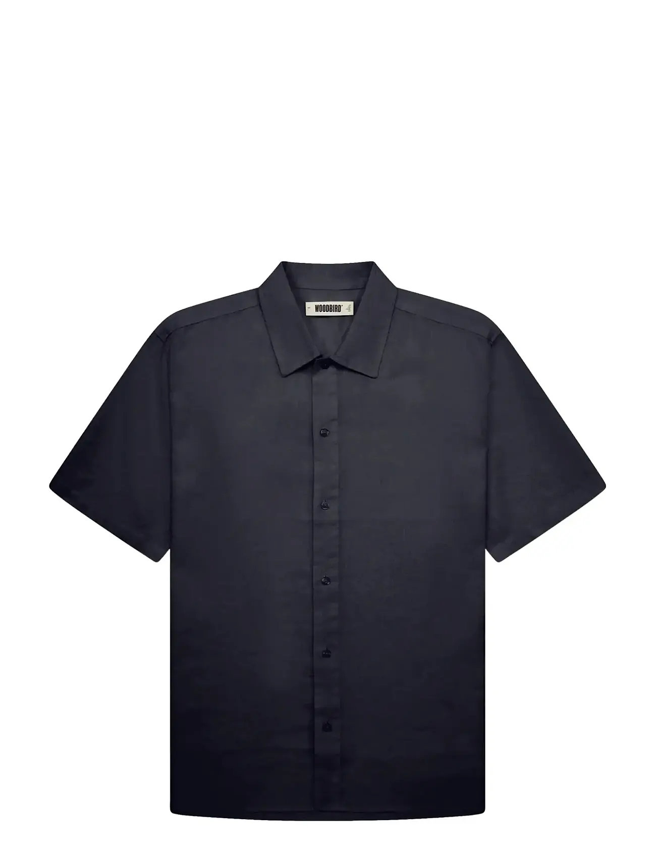Woodbird Wbbanks Linen Shirt, S, Navy, Skjorter > Kortærmede Shirts, Herre