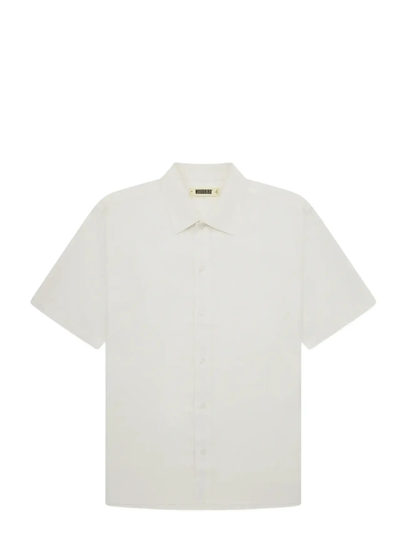 Woodbird Wbbanks Linen Shirt, S, Cream, Skjorter > Kortærmede Shirts, Herre