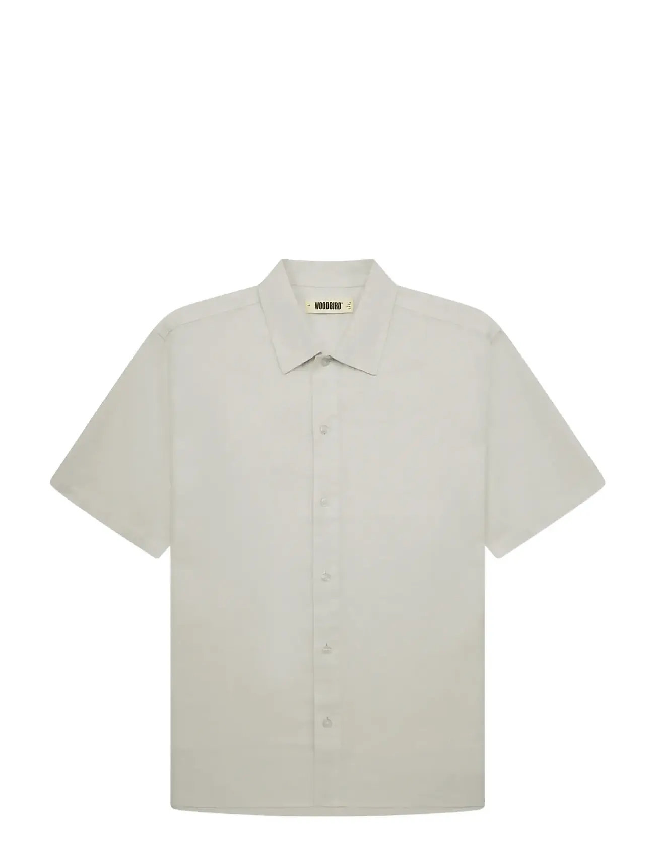 Woodbird Wbbanks Linen Shirt, XL, Grey, Skjorter > Kortærmede Shirts, Herre