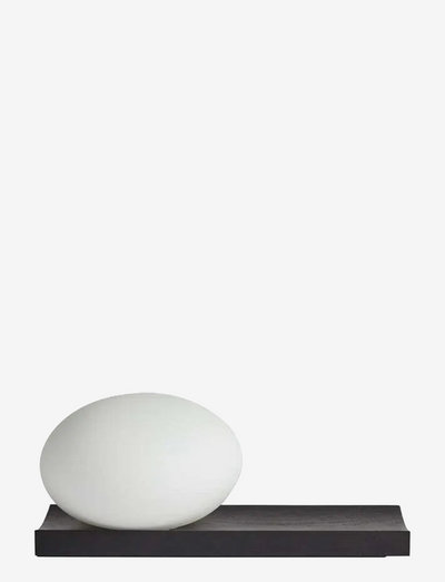 Dew table/wall lamp - wandleuchten - white opal glass shade - black painted ash base