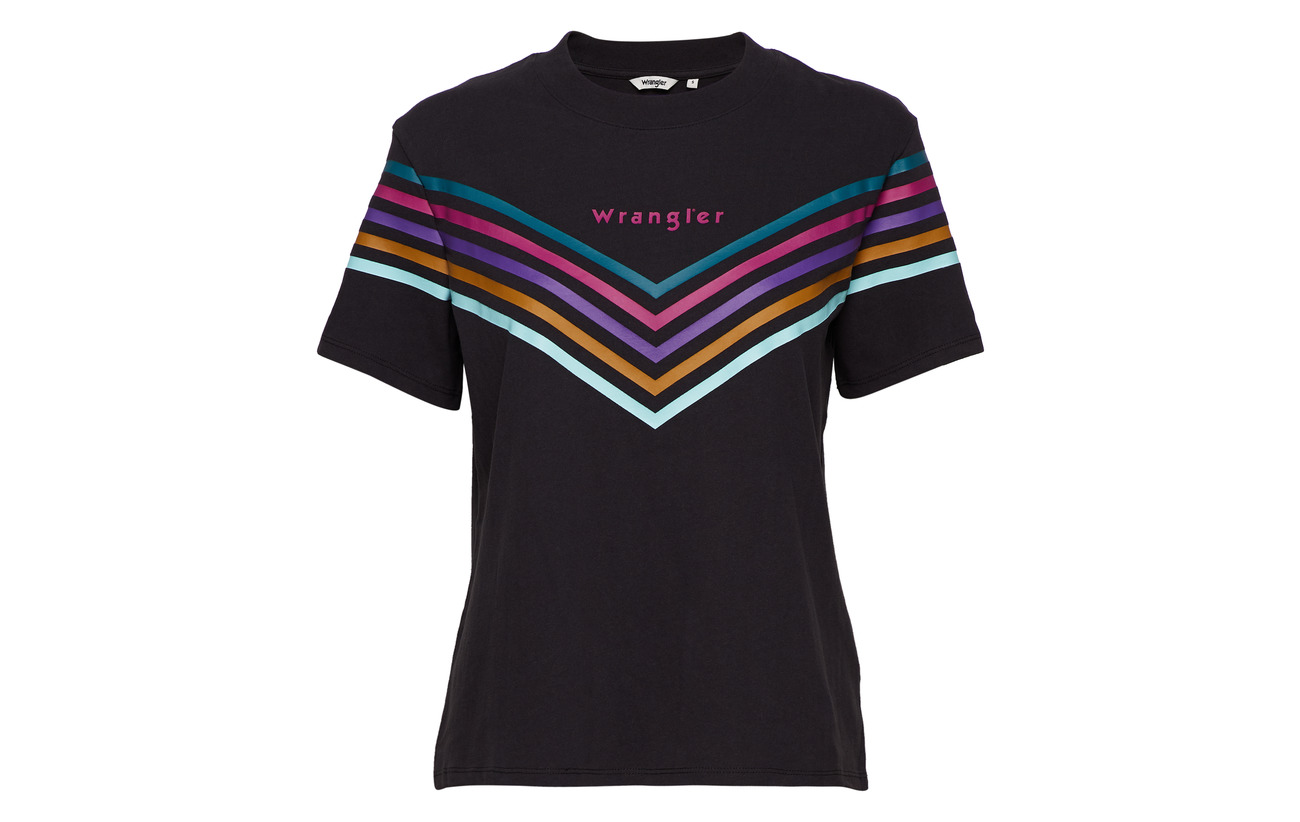 Tee Wrangler Faded Rainbow Black Coton 100 Hxq5RA