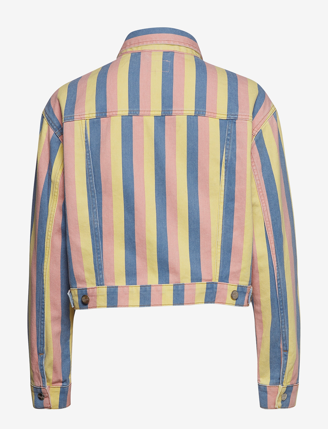 denim jacket yellow stripe