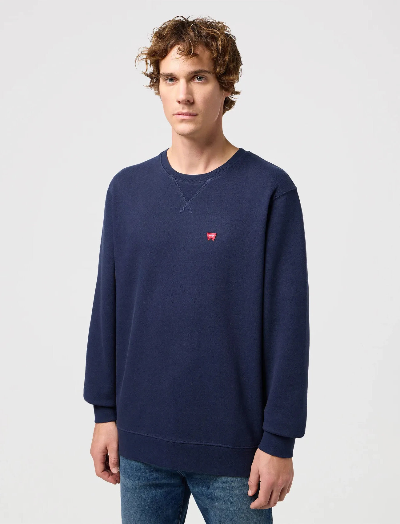 Wrangler Sign Off Crew, M, Navy, Sweatshirts & Hættetrøjer > Sweatshirts, Herre