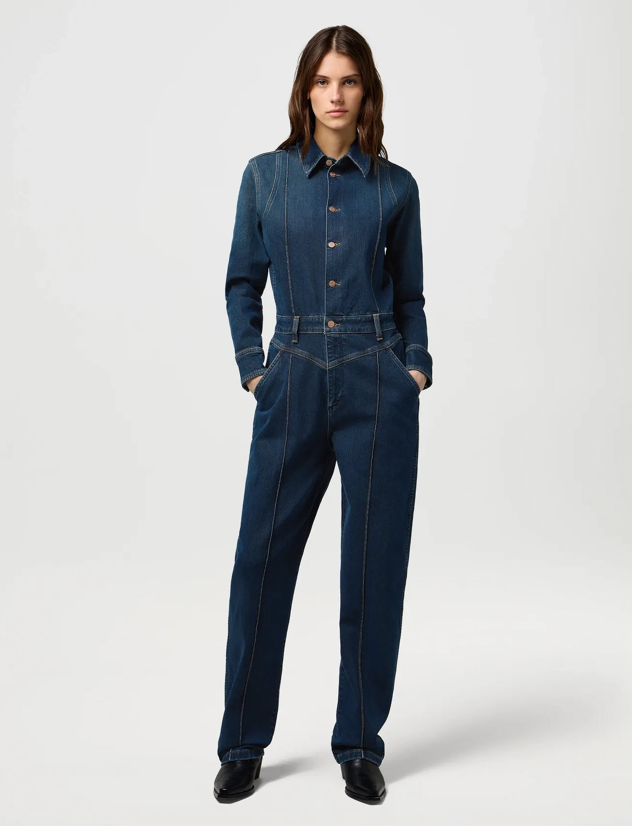 Wrangler Western Coverall, XXS, Blue, Underdele > Jumpsuits, Dame
