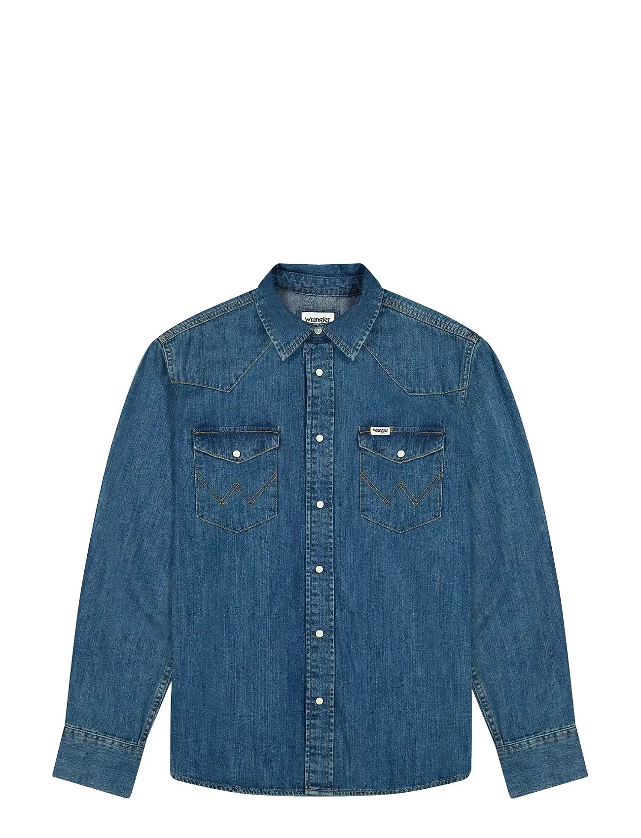 WRANGLER Western Shirt Blau - S - Herren