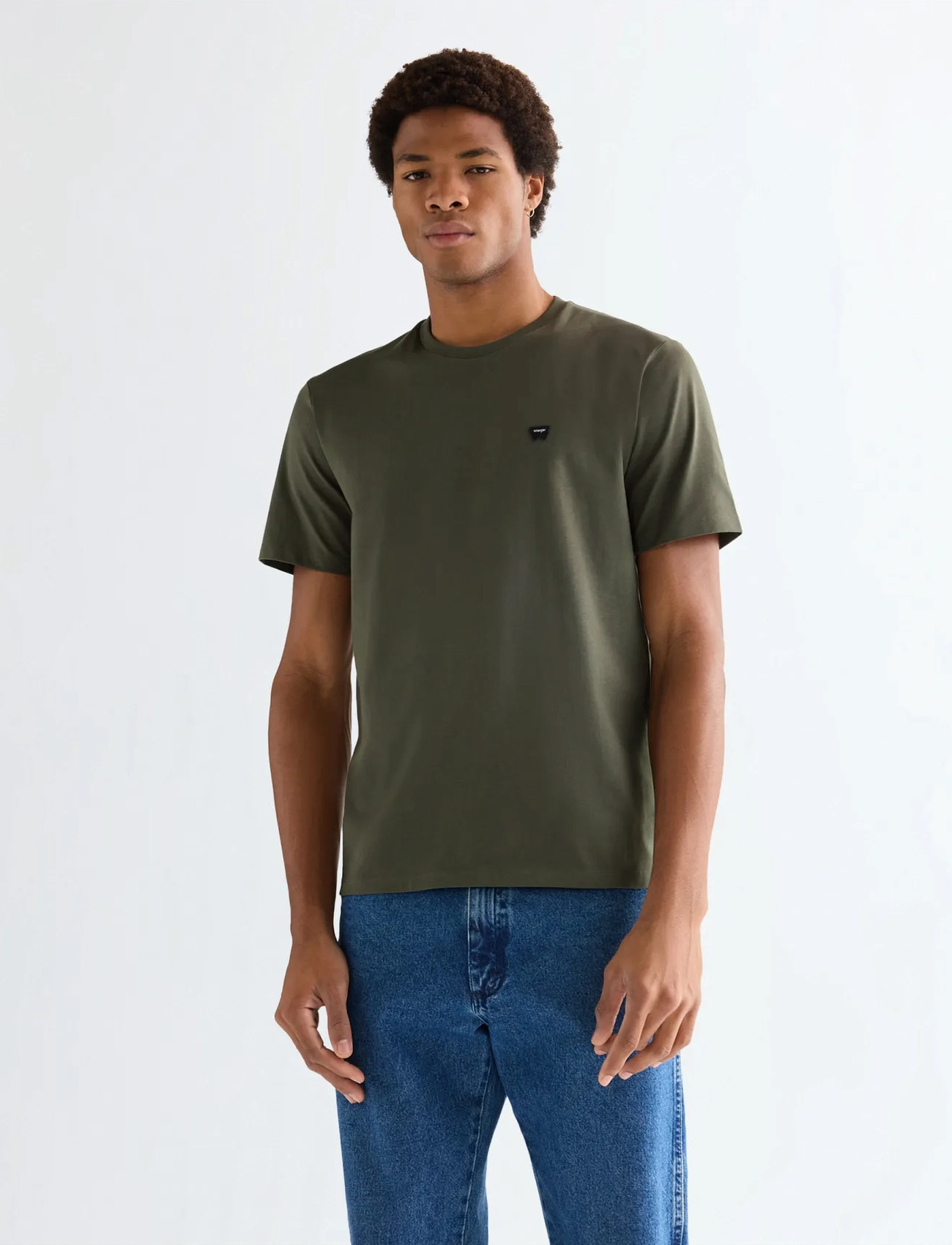Wrangler Sign Off Tee, M x 00, Khaki green, T-Shirts > Kortærmede, Herre