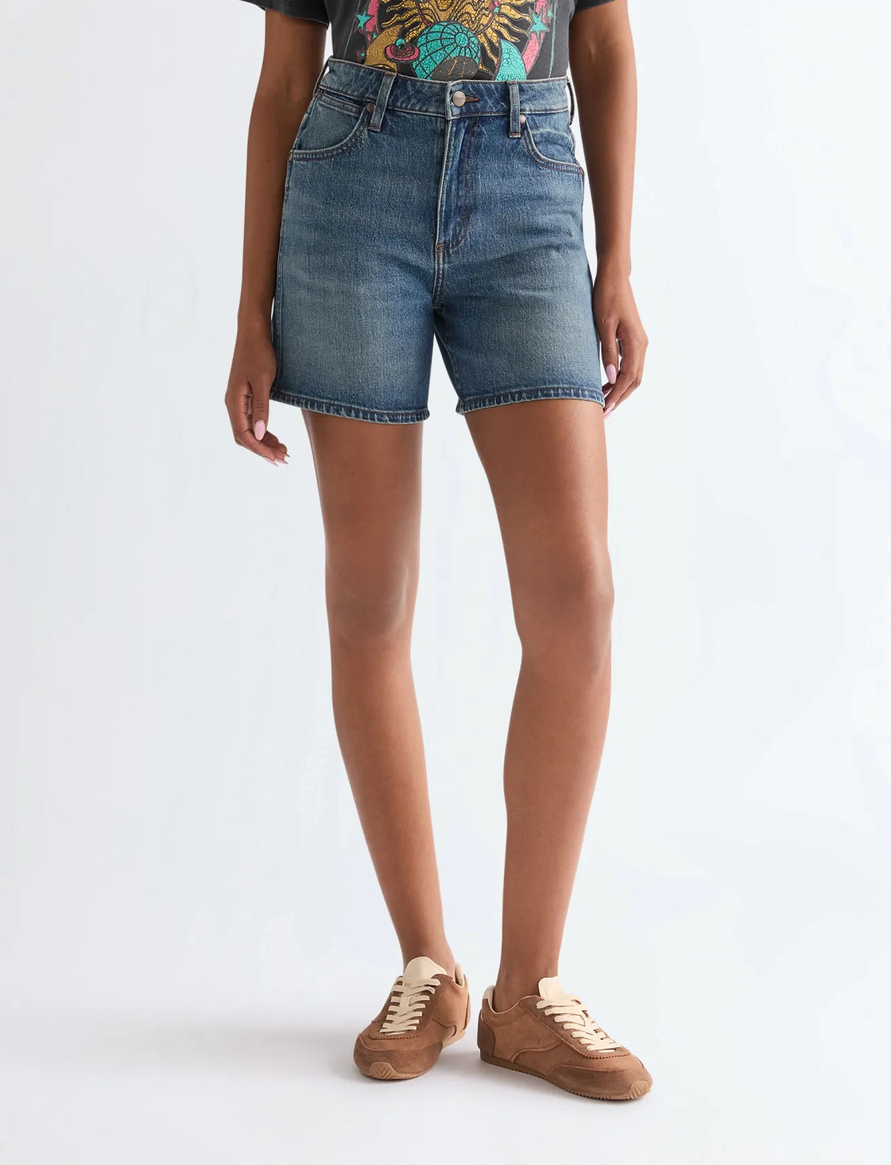Wrangler Cowboy Short 5 Inch, 29 x 00, Blue, Shorts > Denim Shorts, Dame