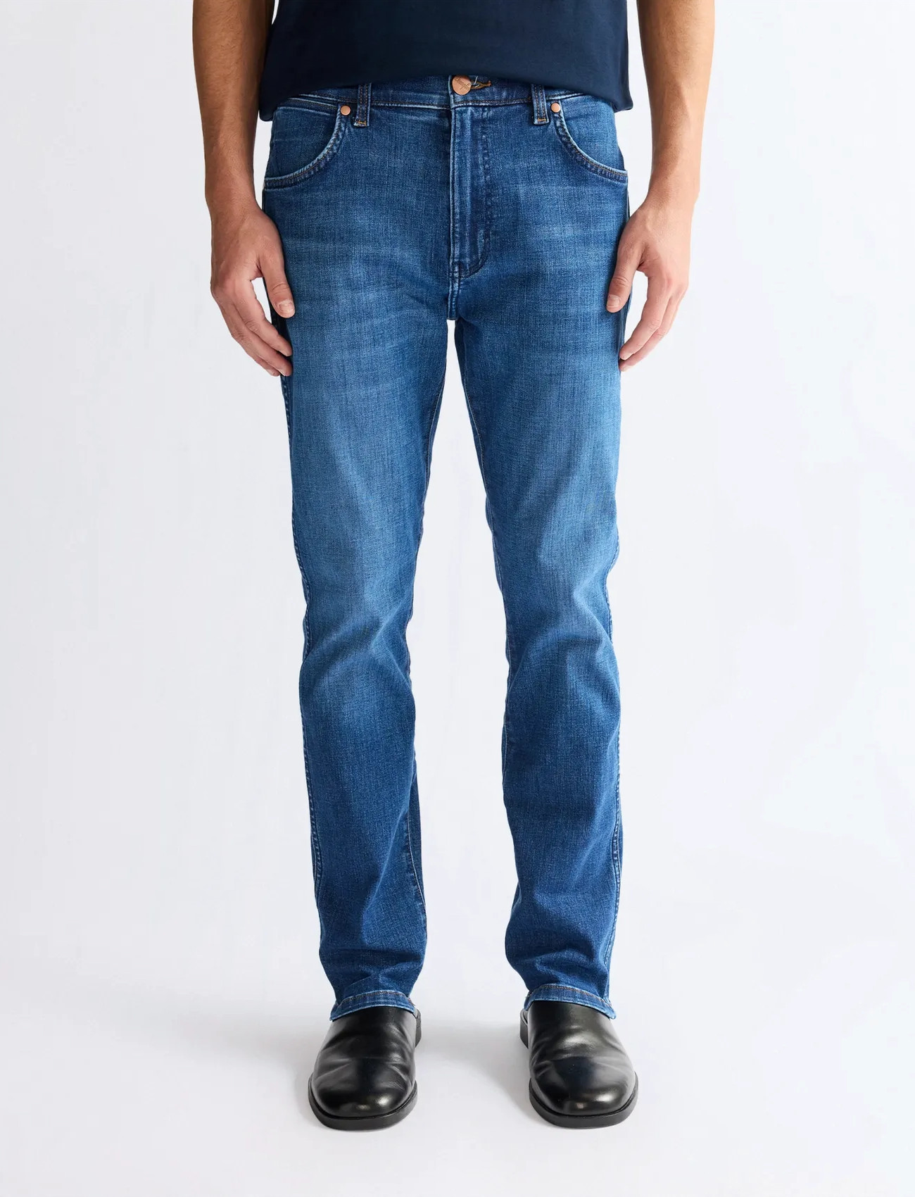 Wrangler Larston, 33 x 32, Blue, Jeans > Smalle, Herre