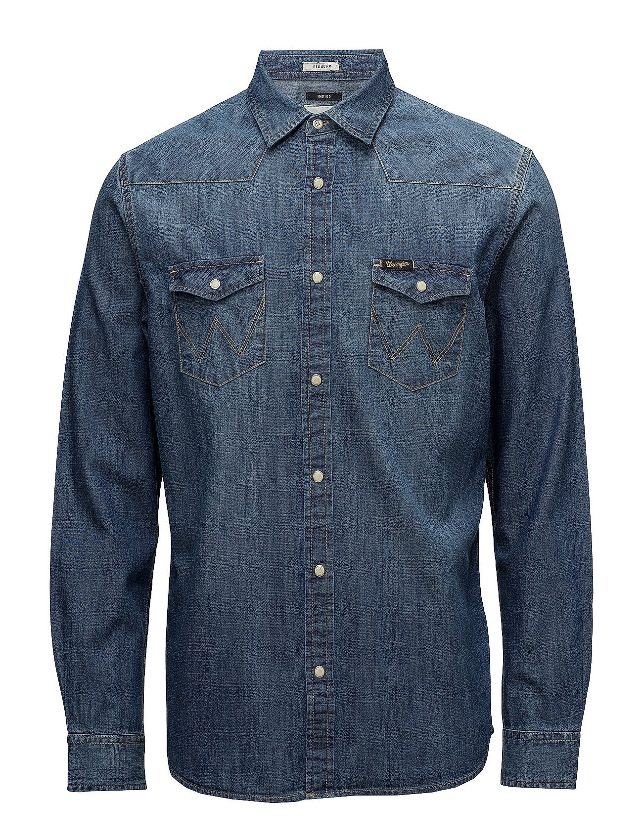 Western Denim Shirt Overhemd Casual Blauw Wrangler wrangler kopen in de aanbieding Western Denim Shirt Overhemd Casual Blauw Wrangler wrangler kopen in de aanbieding