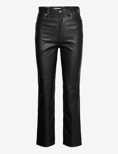 WILD WEST - leather trousers - black