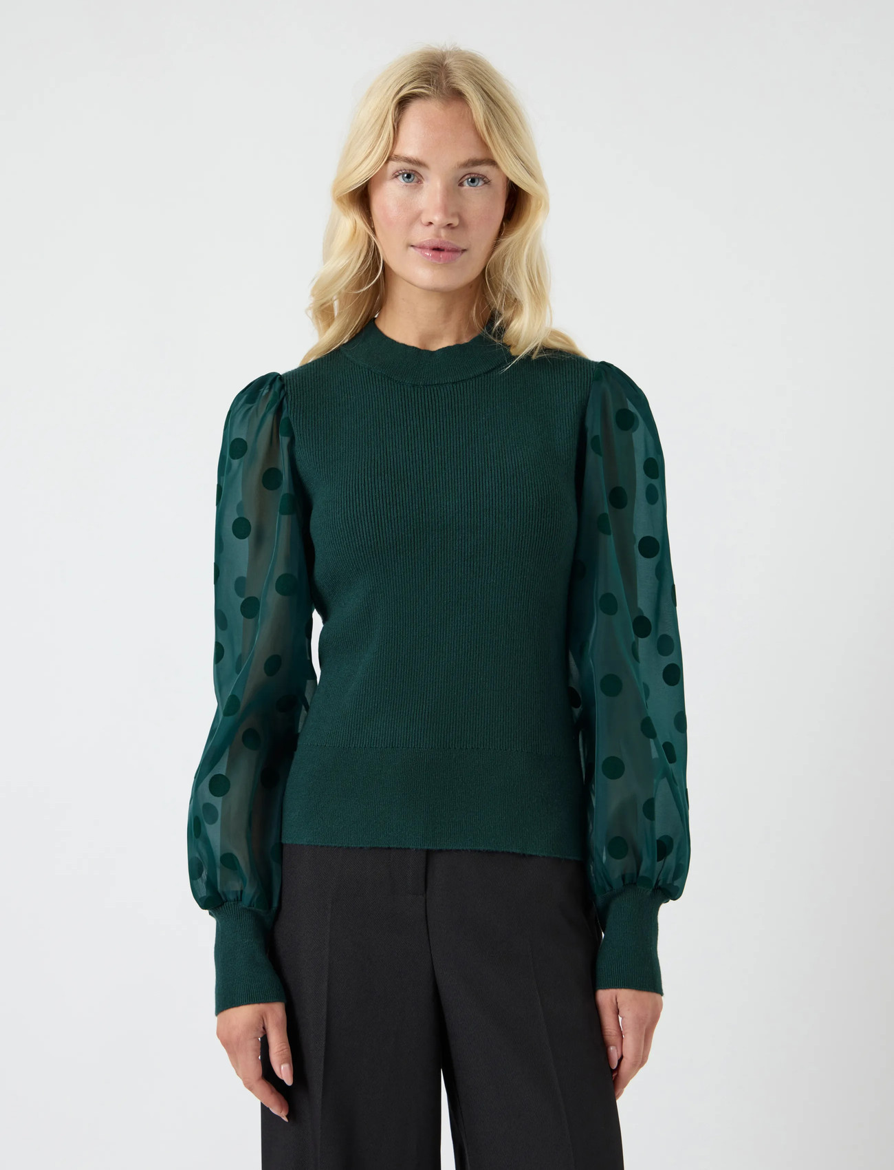 YAS Yasdotme Ls Knit Pullover S. Noos, XXL, Green, Strik > Trøjer, Dame