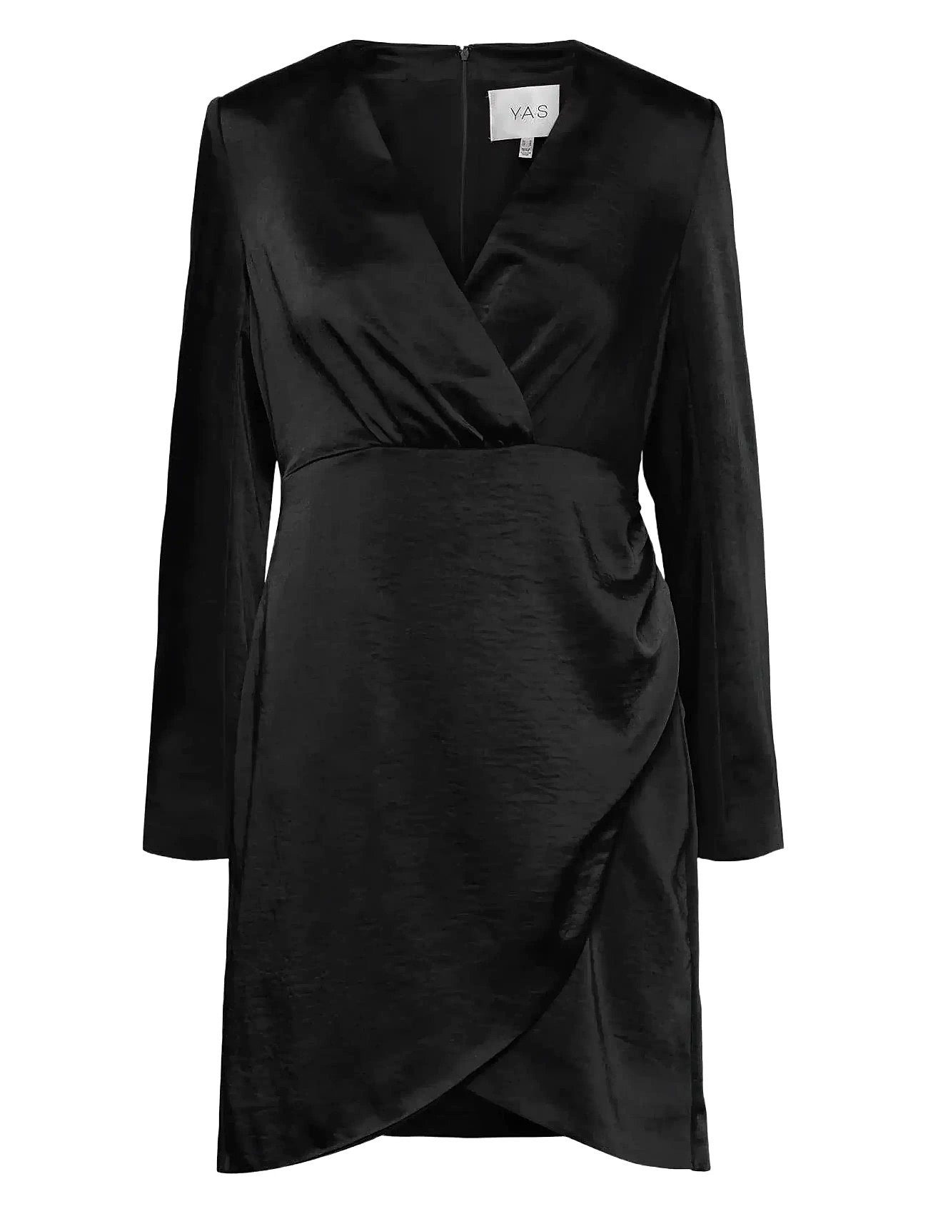 Yassannie Ls Drape Dress - Show Kort Kjole Black YAS