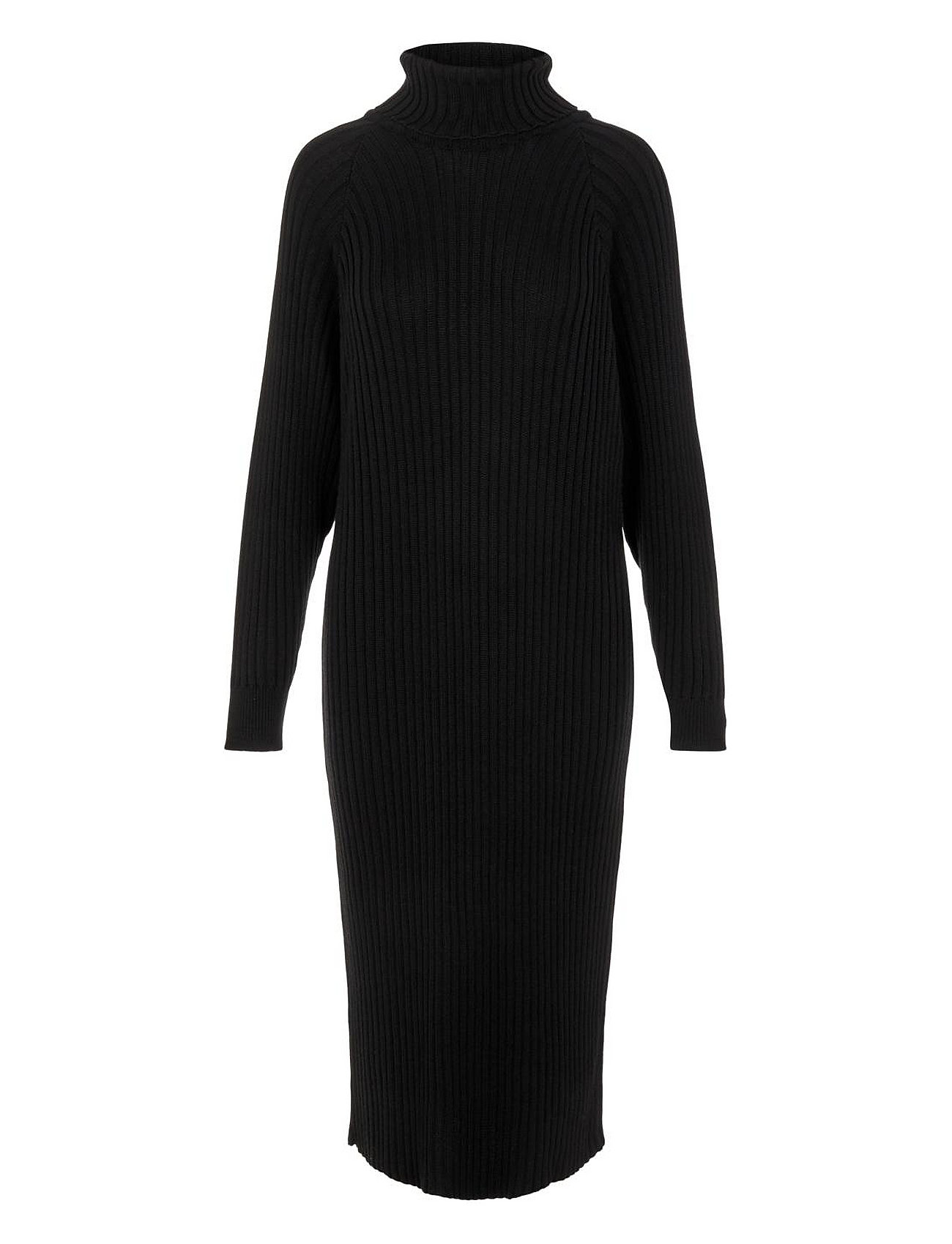 Yasmavi Knit Midi Rollneck Dress Noos Knelang Kjole Black YAS