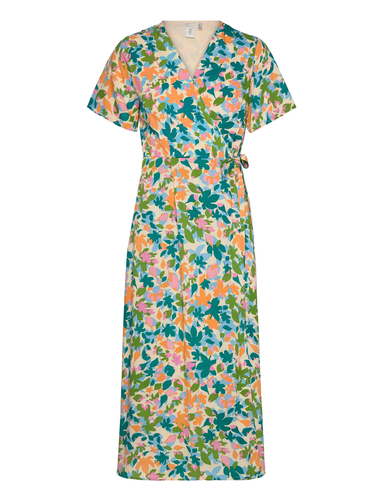 Yasleafa Ss Midi Wrap Dress S. Green YAS