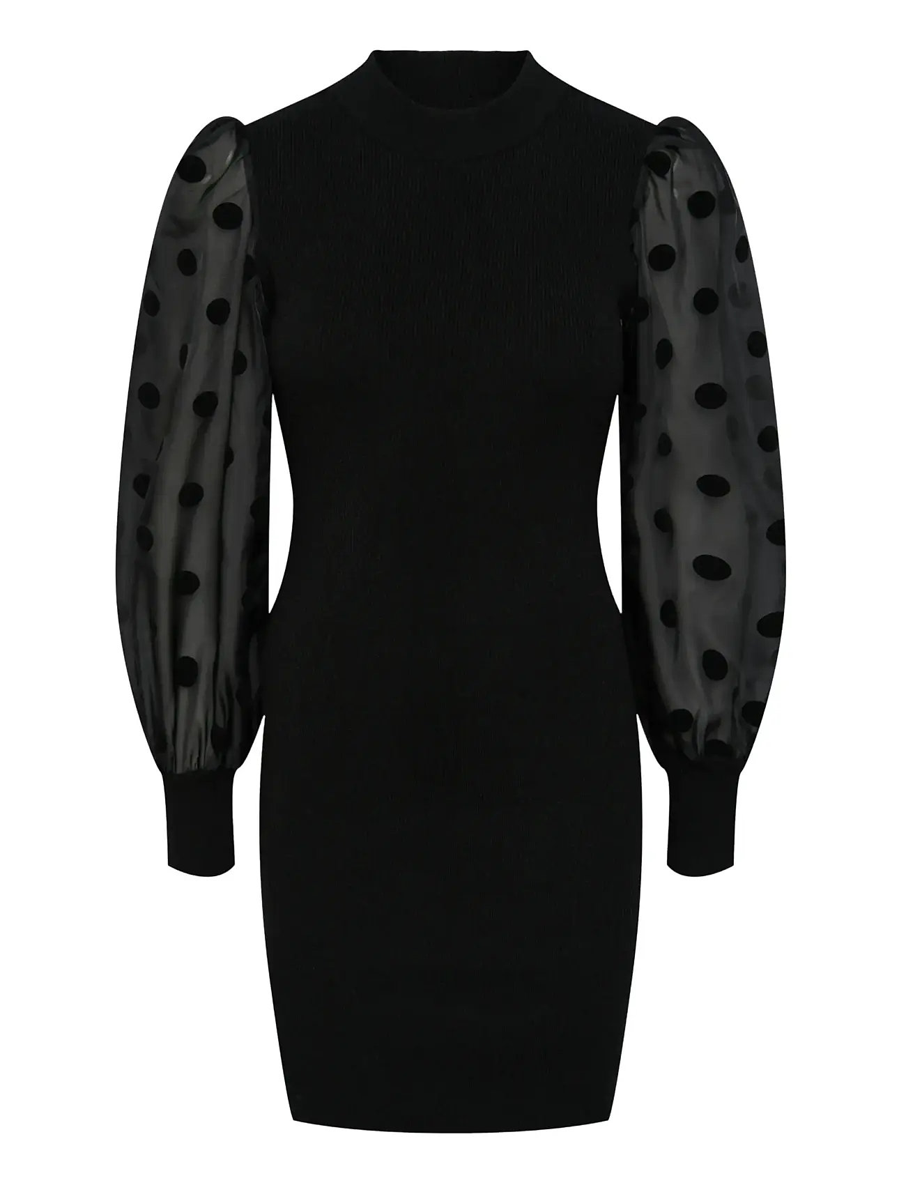 YAS Yasdotme Ls Knit Kleid S. Noos Schwarz - M - Damen