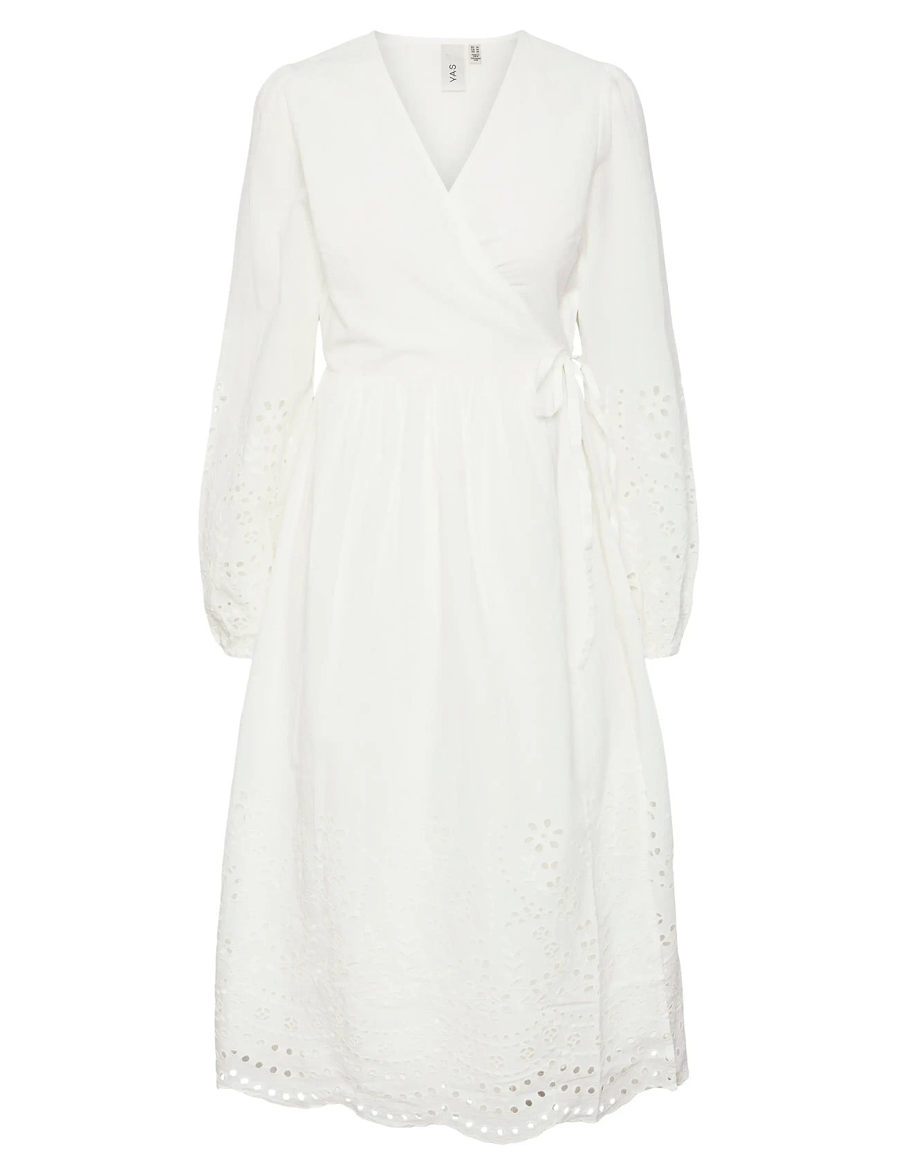 Yasluma Ls Long Wrap Dress S. Noos White YAS