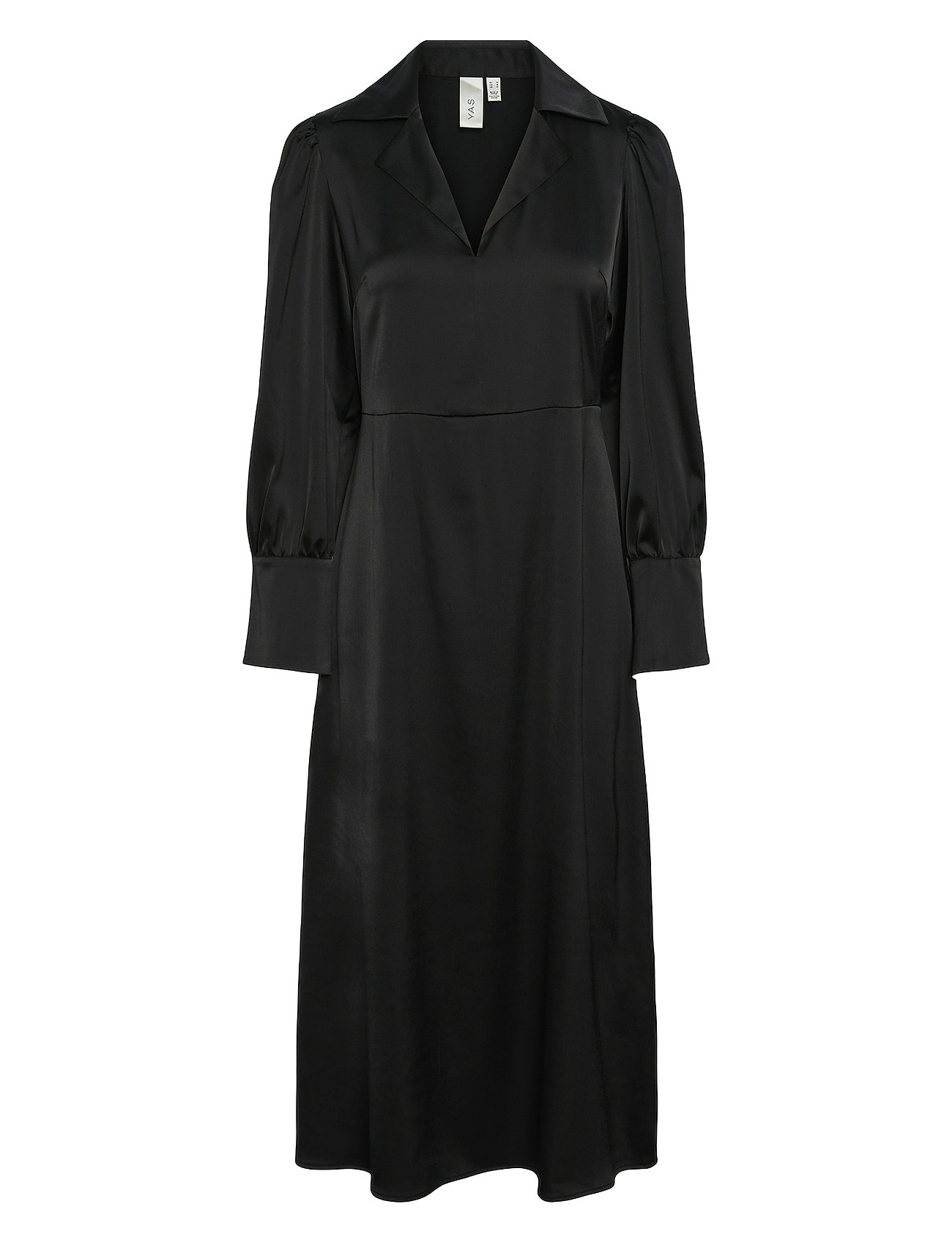 Yaspella Ls Long Dress S. Noos Knelang Kjole Black YAS
