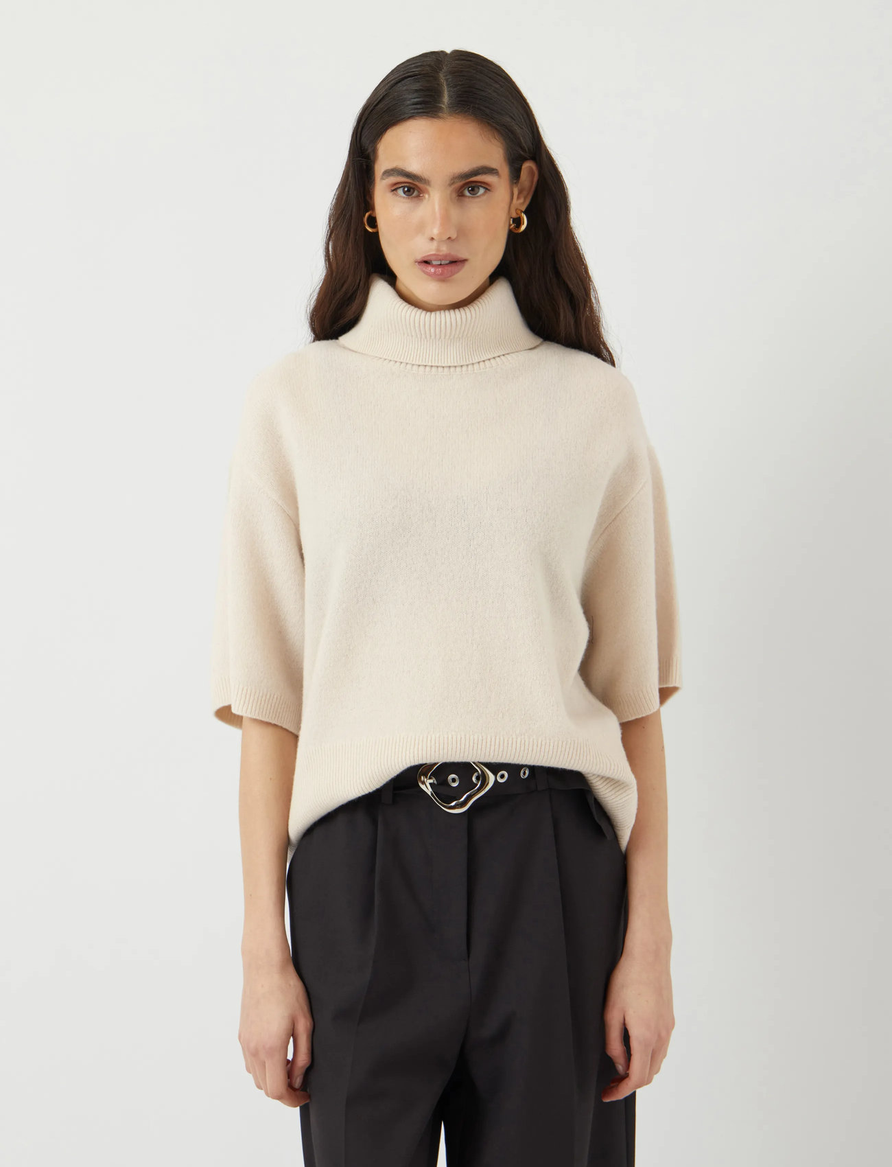 YAS Yasemila 2/4 Wool Knit Pullover S. Noos, S, Cream, Strik > Rullekrave, Dame