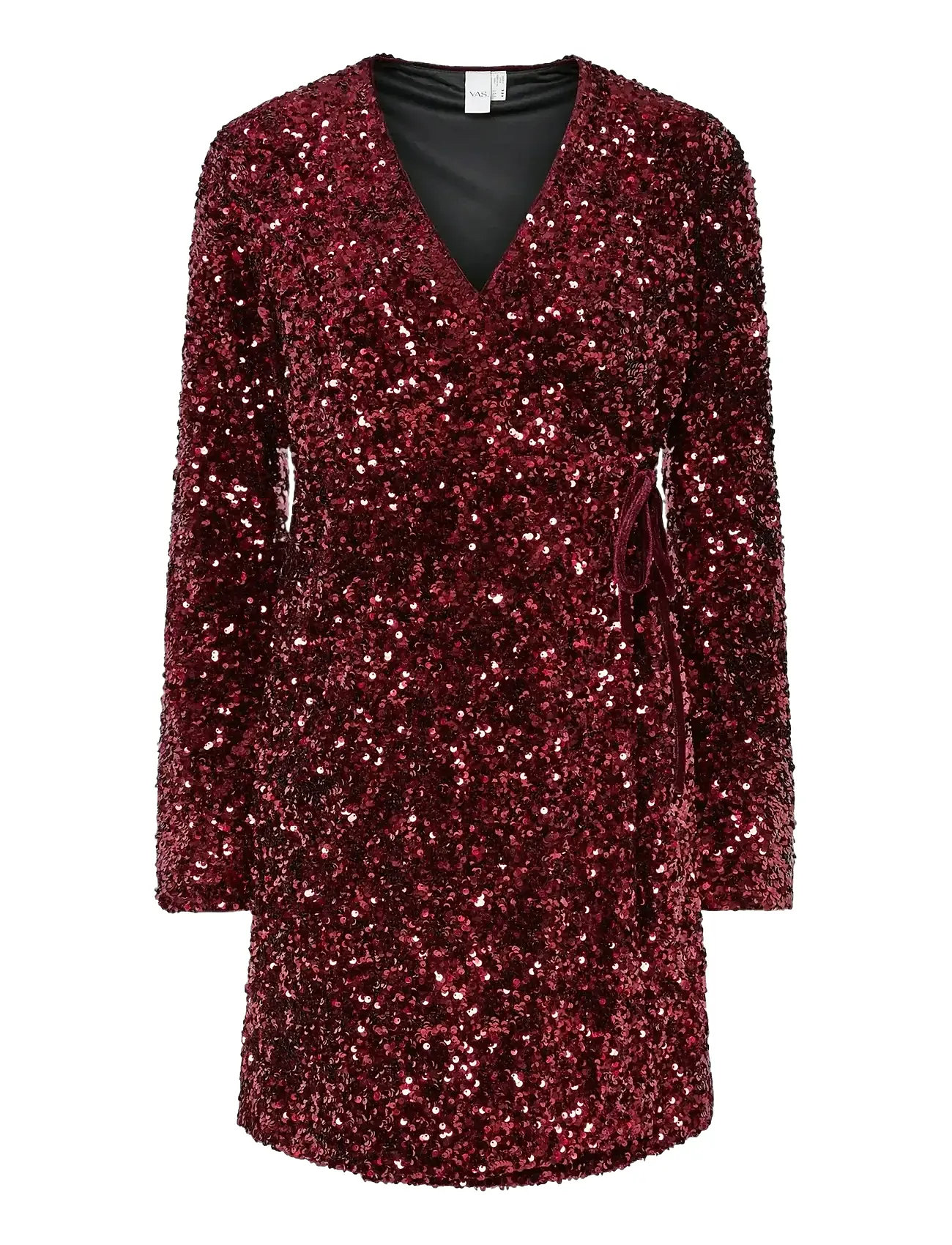 YAS Yaselle Ls Wrap Kleid - Show Rot - L - Damen