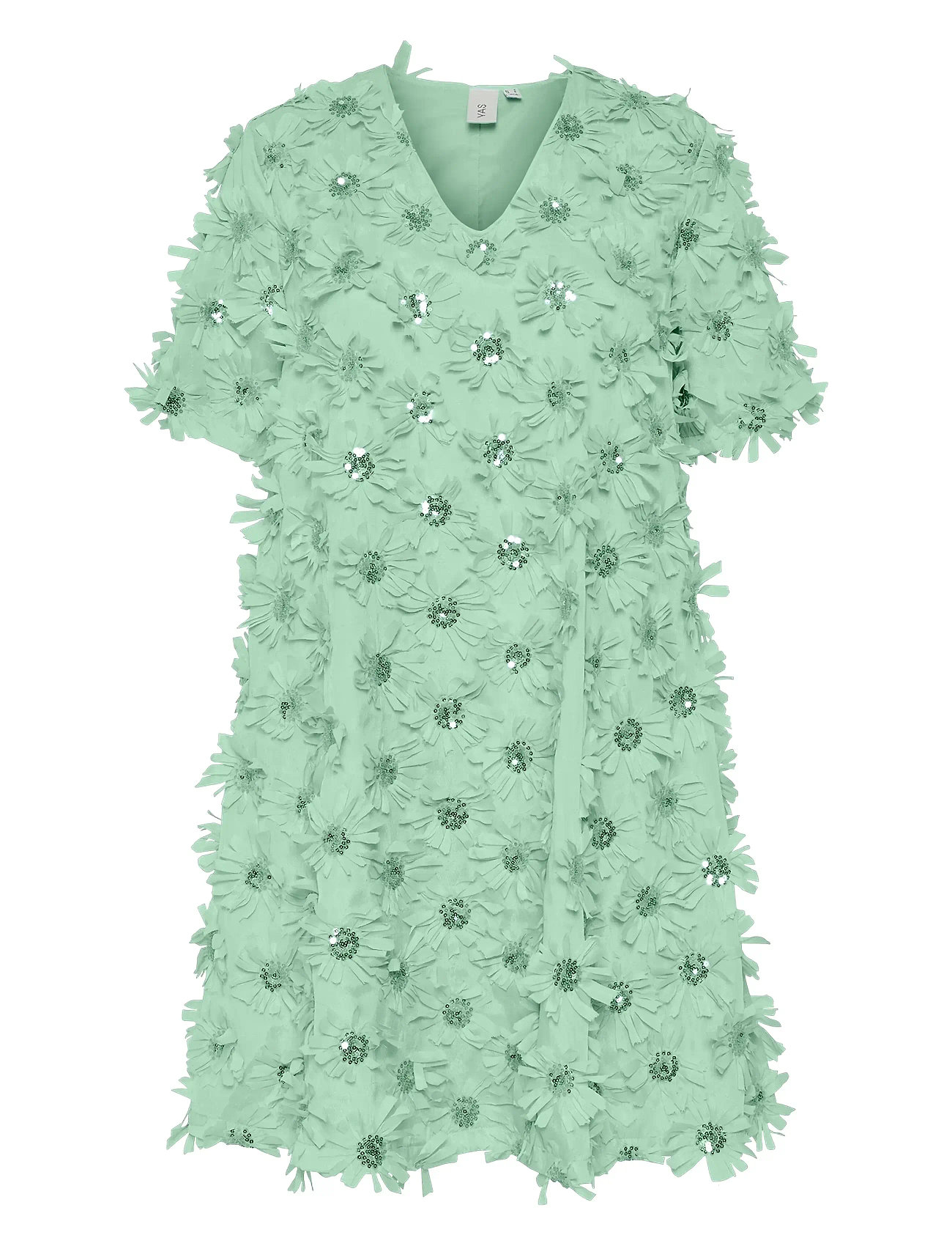 Yasabel Ss V-Neck Dress - D2D Kort Kjole Green YAS