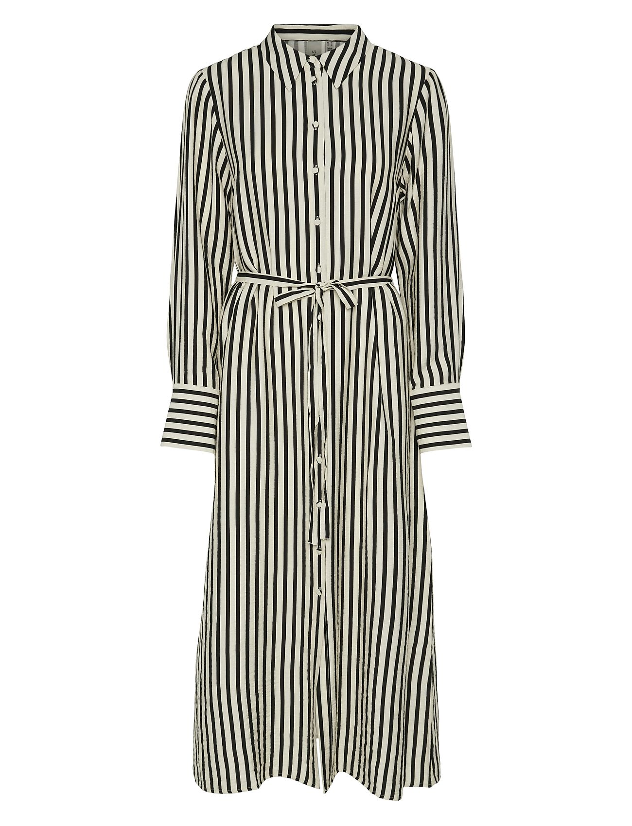 Yaskaya Ls Long Shirt Dress S. Noos Knelang Kjole Black YAS