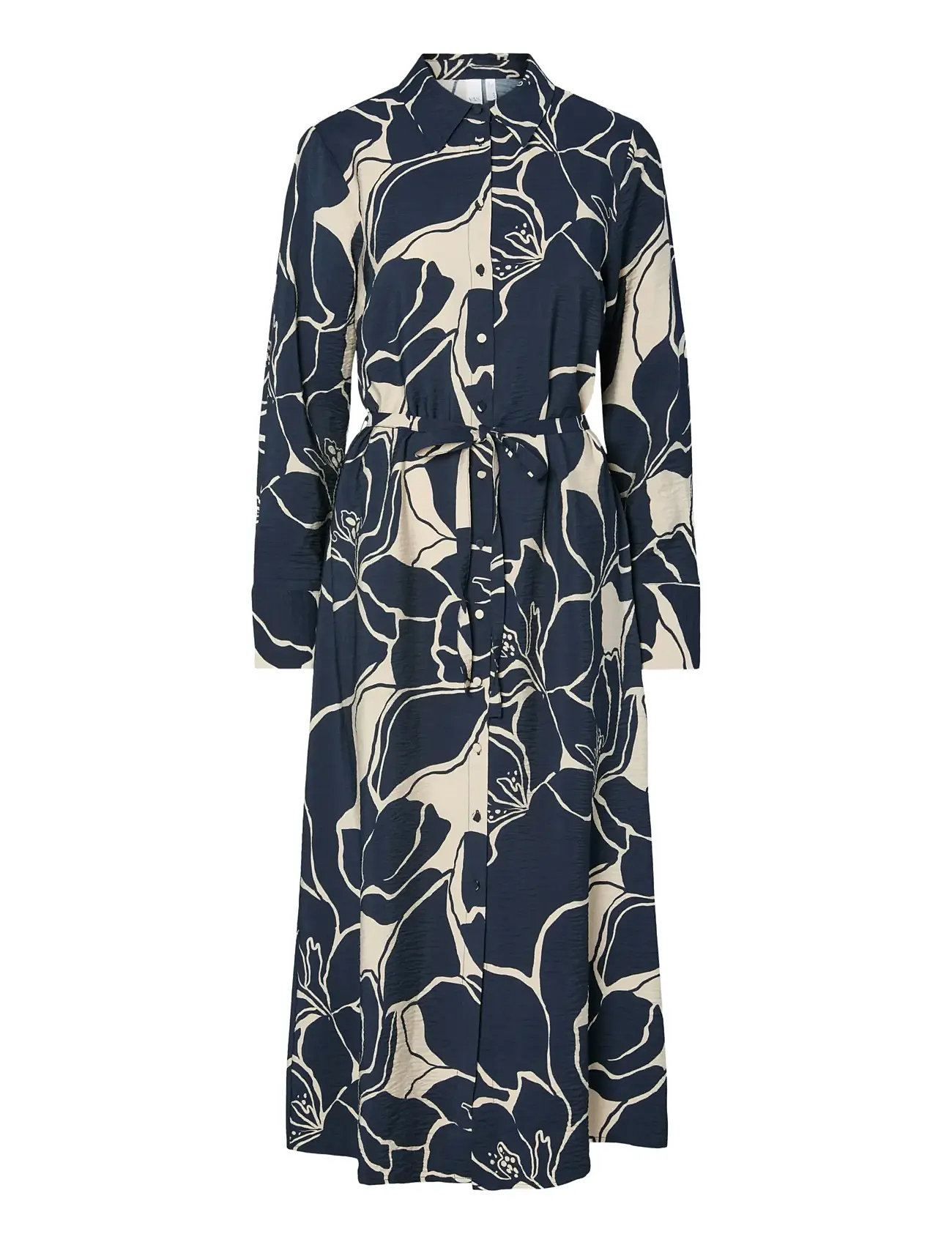 YAS Yaskaya Ls Long Shirt Kleid S. Noos Navy - 36 - Damen