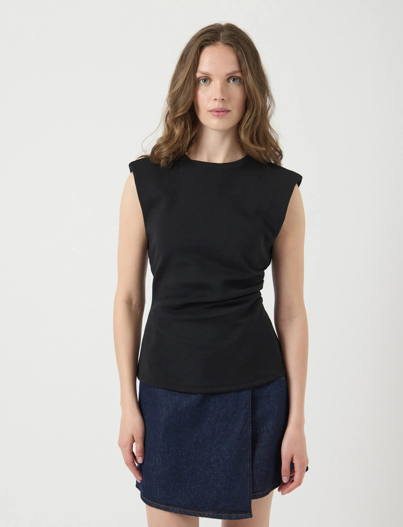 YAS Yaspina Sl Top Noos, XL, Black, Bluser > Kortærmede, Dame