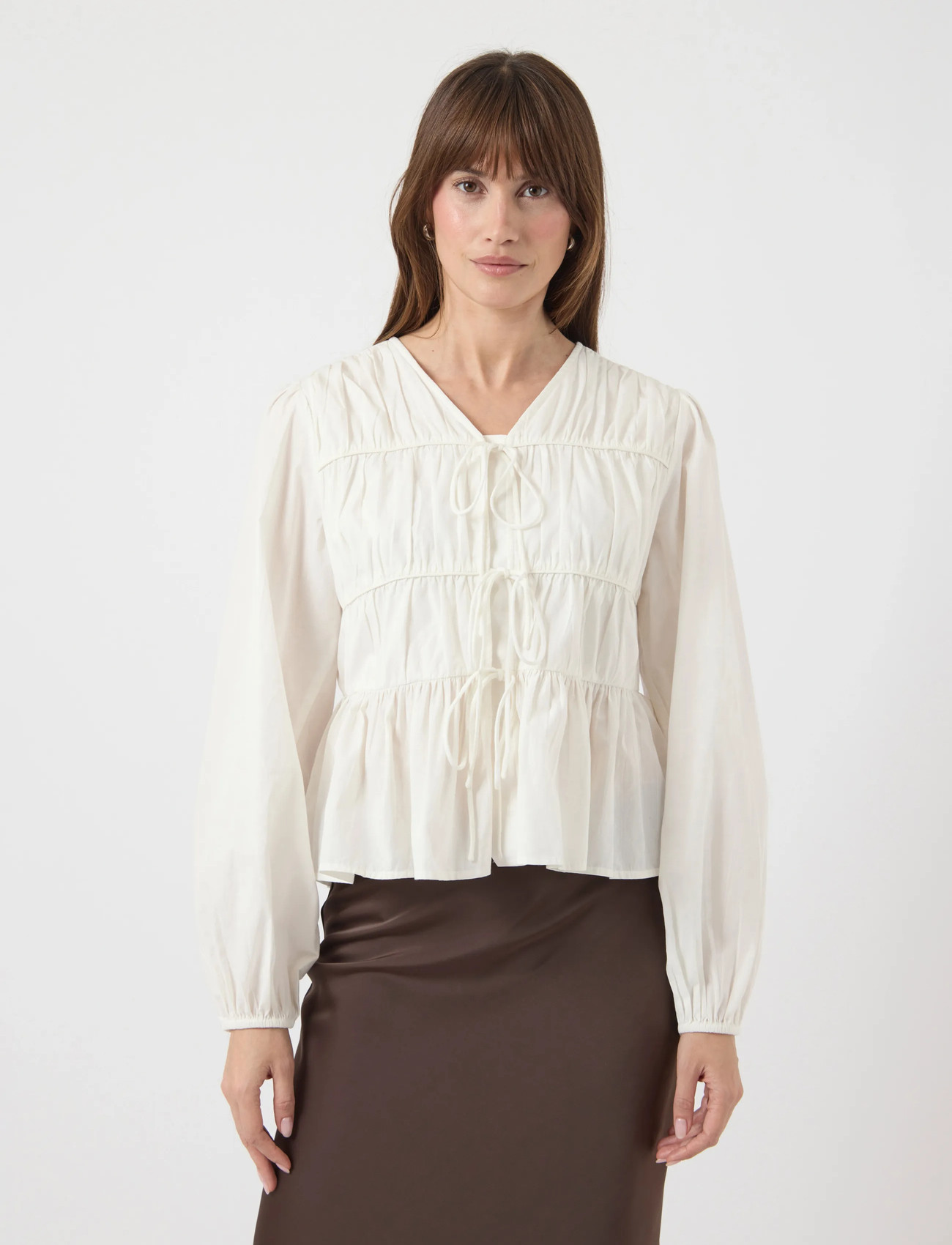 YAS Yasebba Ls Top S. Noos, 44, White, Bluser > Langærmede, Dame
