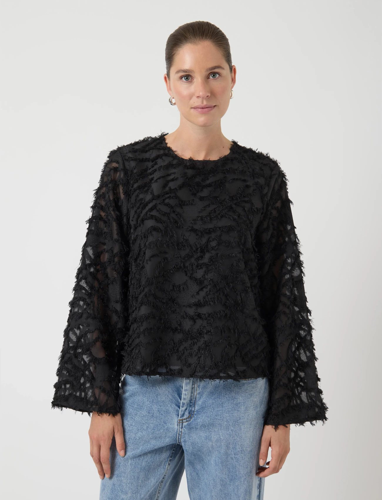 YAS Yasparia Ls Top S. Noos, 34, Black, Bluser > Langærmede, Dame