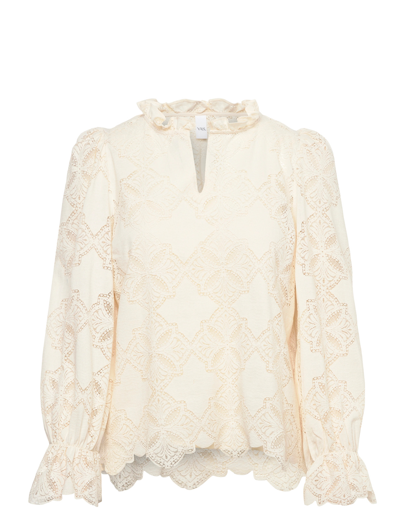 YAS Yasselmi Ls Oberteil Noos Cream - 38 - Damen