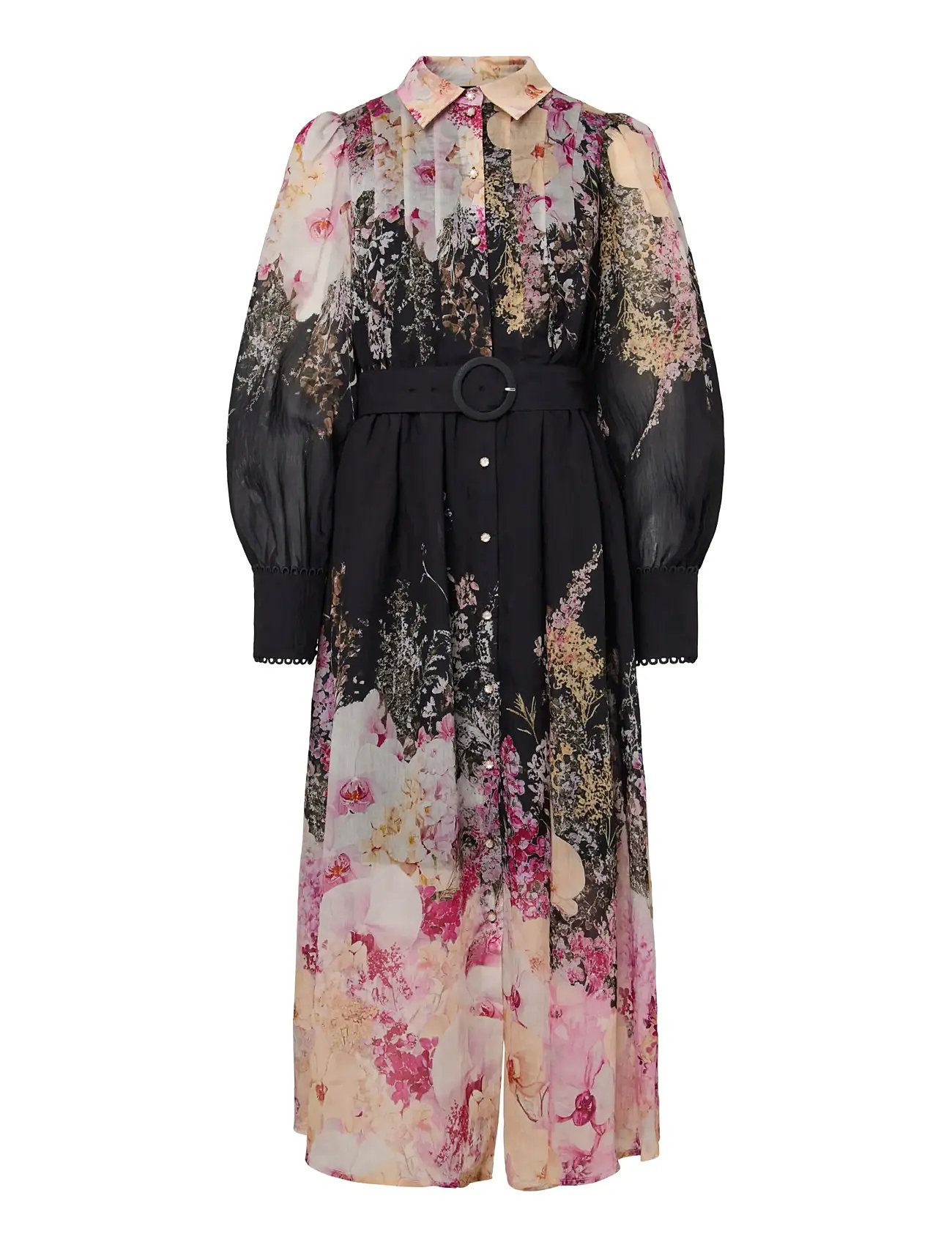 YAS Yasromantica Ls Long Kleid - Show Schwarz - 40 - Damen
