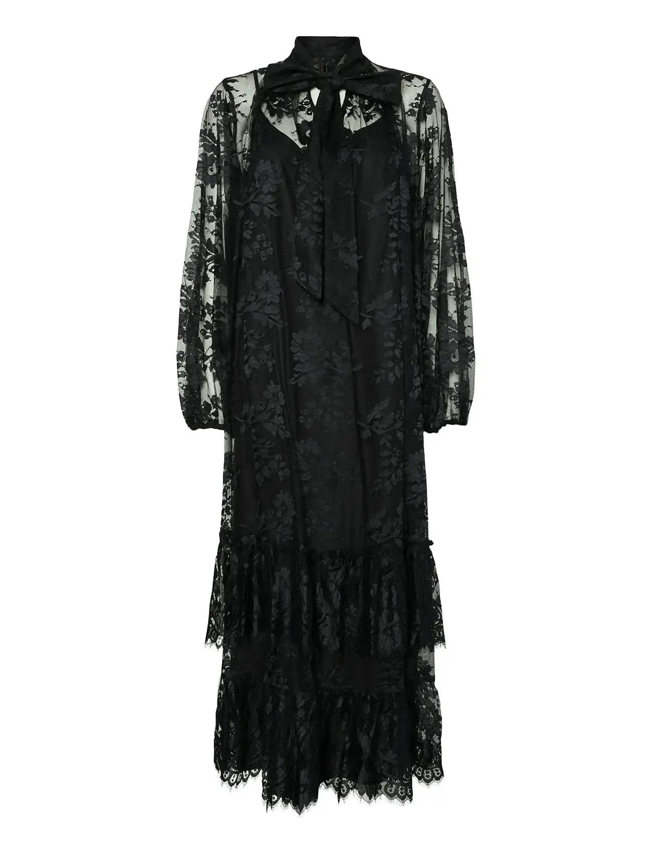 YAS Yaslacilla Ls Strickjacke Long Kleid - Show Schwarz - 34 - Damen