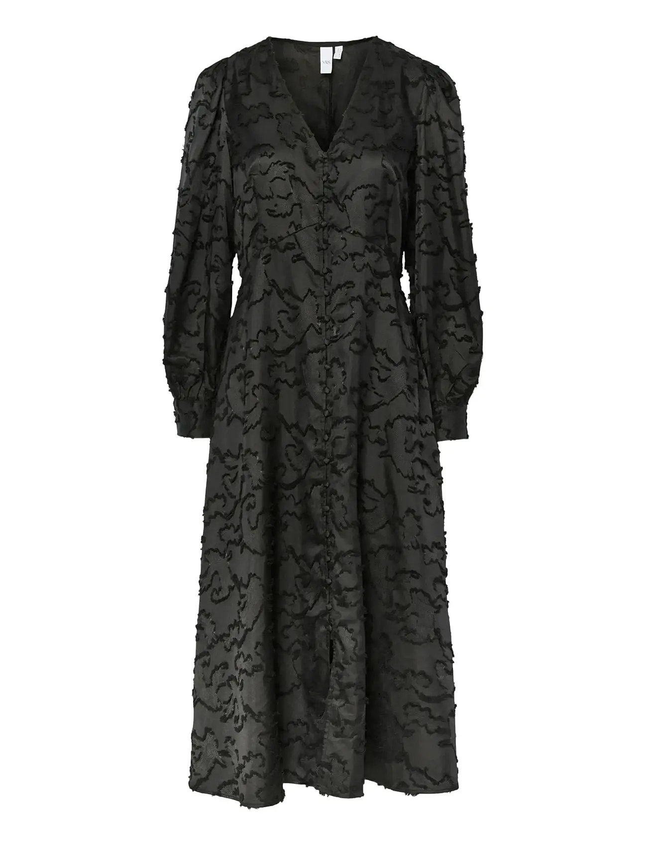 YAS Yaspirana Ls Midi Kleid Schwarz - 40 - Damen