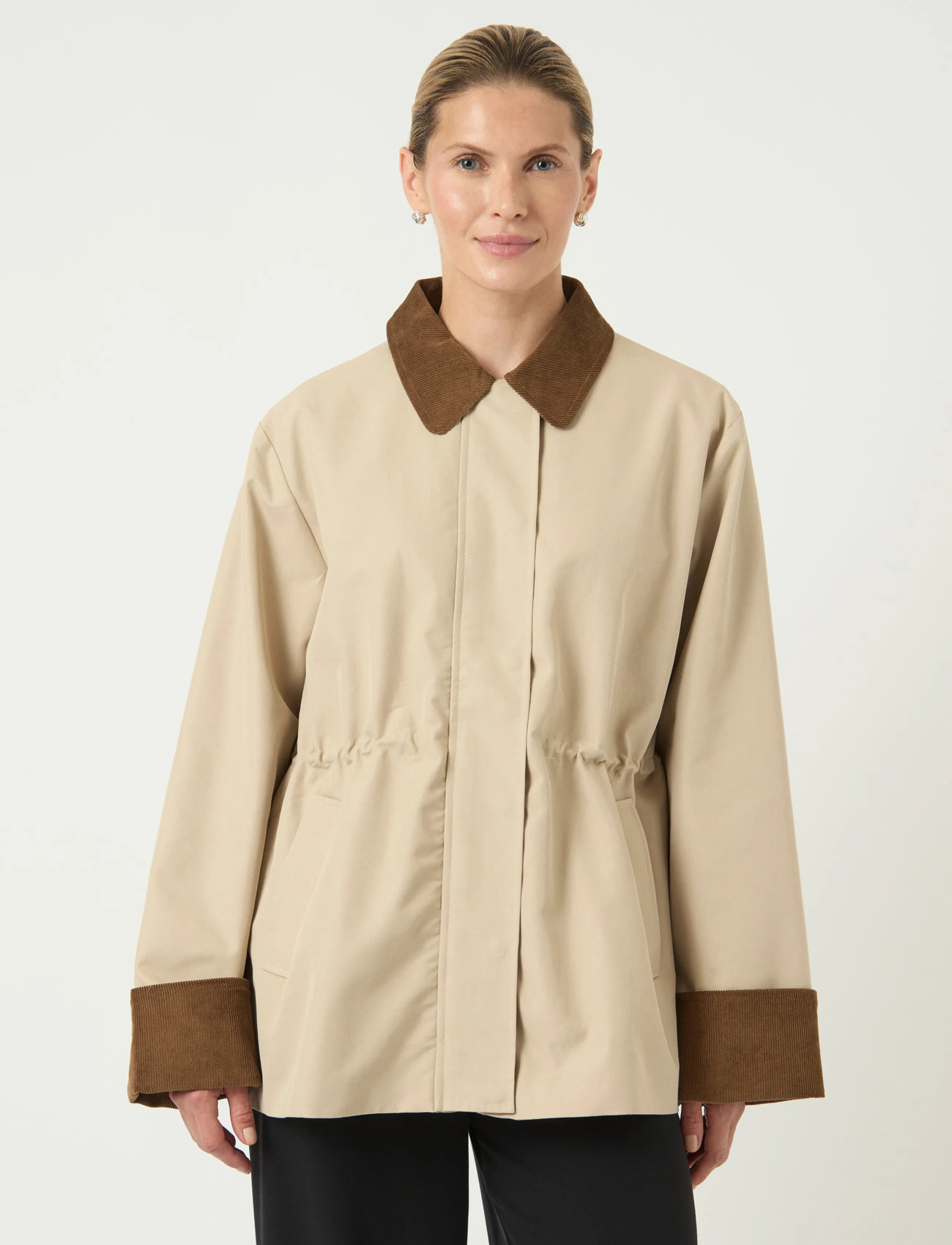 YAS Yasanca Ls Parka Jacket S. Noos, 40, Beige, Jakker > Utility-Jakker, Dame
