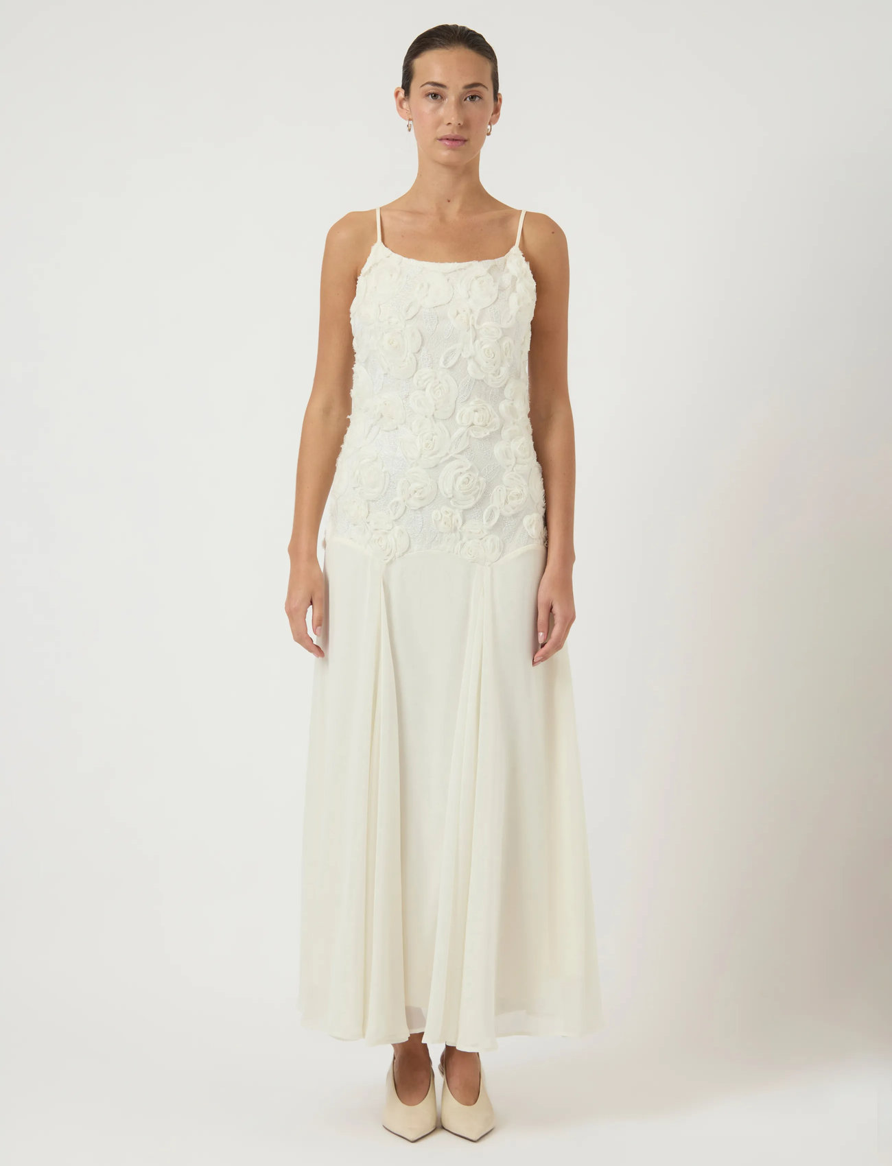 YAS Yasfeodora Strap Maxi Dress - Celeb, 42, Cream, Kjoler > Maxikjole, Dame