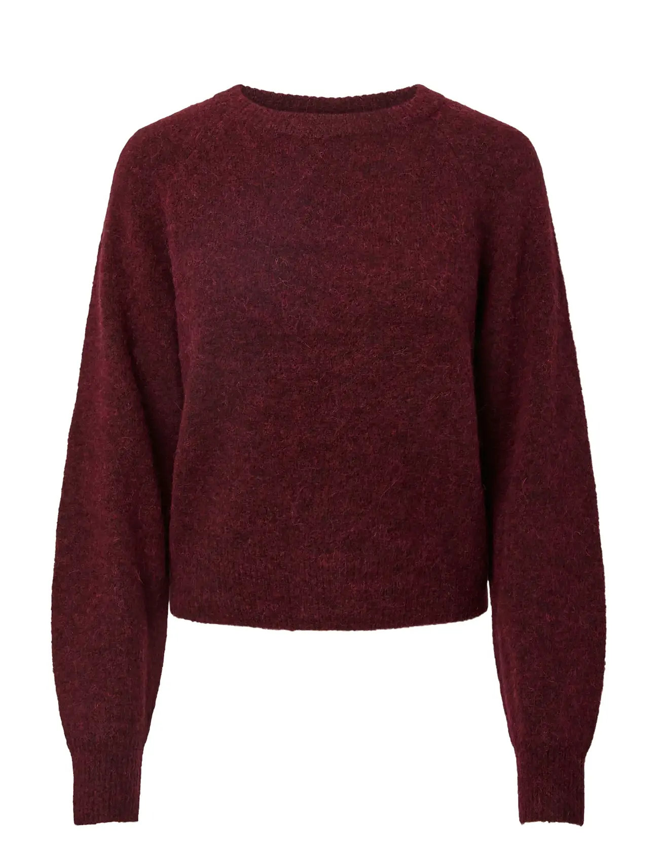 YAS Yasjohi Ls Wolle Blend Pullover S. Noos Burgundy - XXL - Damen