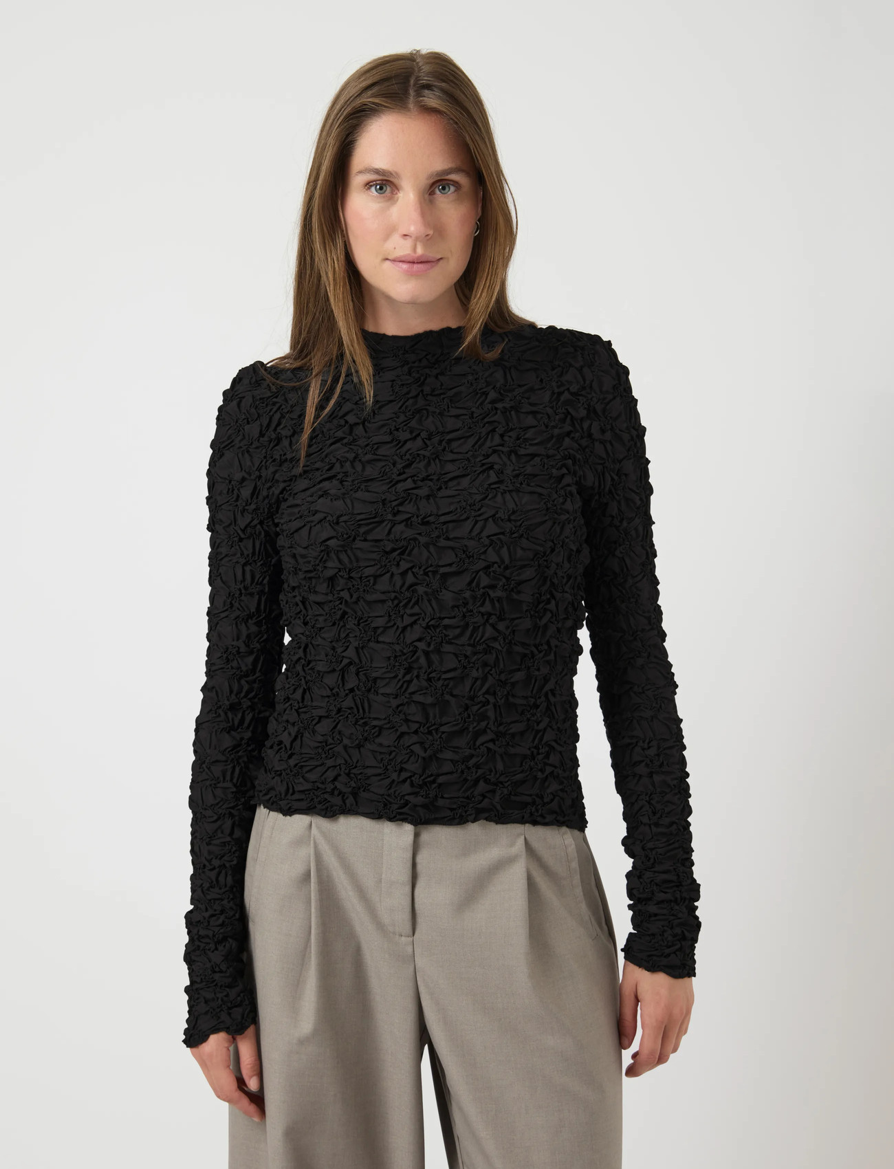 YAS Yasmera Ls Top Noos, 36, Black, Bluser > Langærmede, Dame