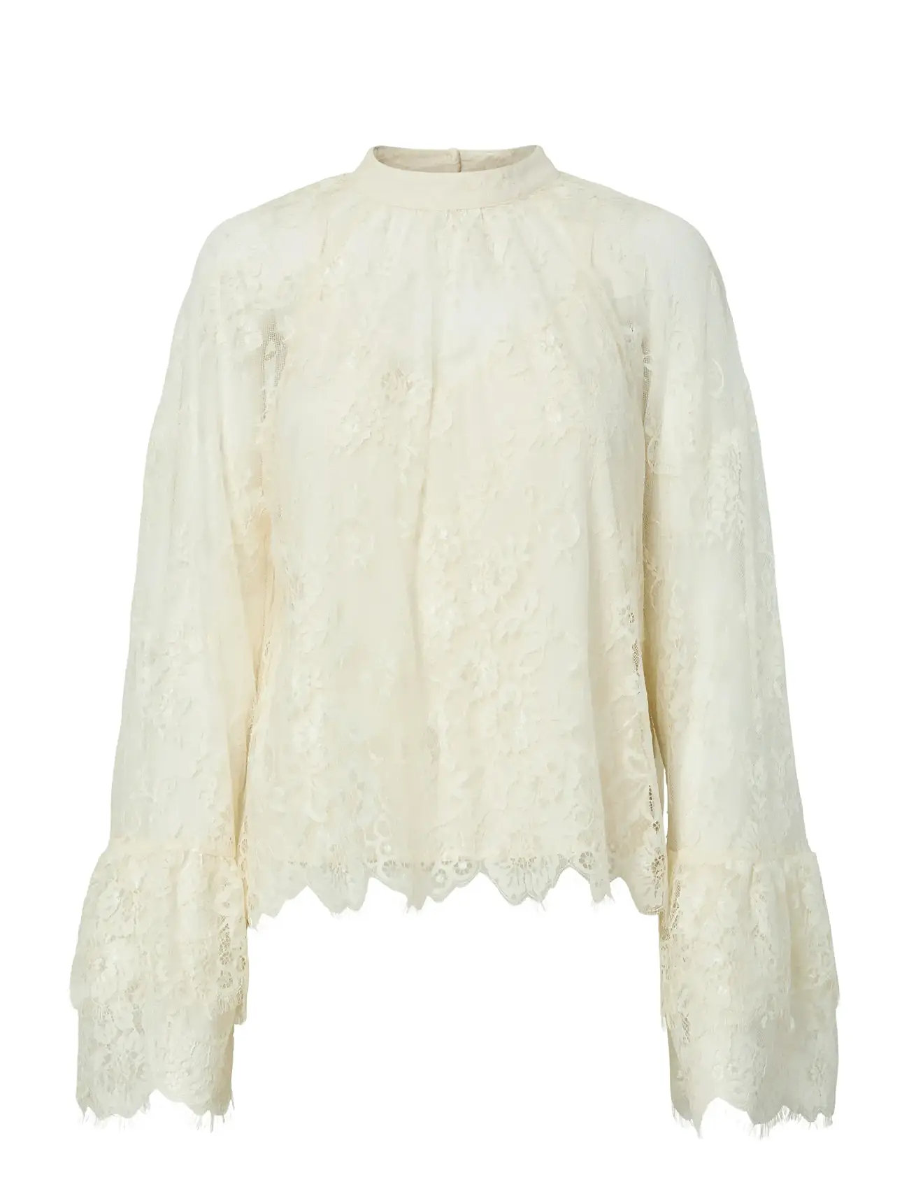 YAS Yasarizona Ls Lace Top - D2D, 34, Cream, Bluser > Langærmede, Dame