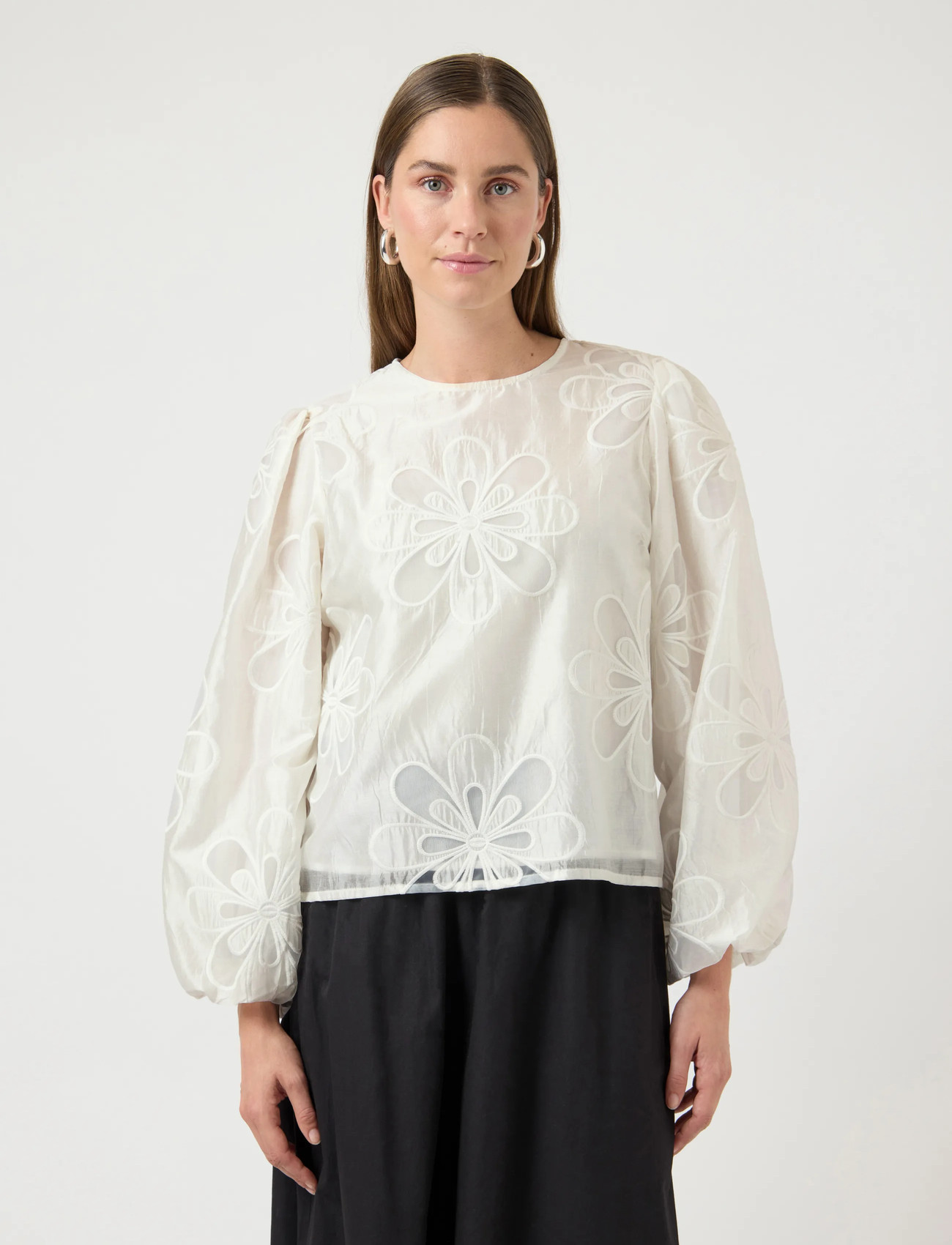 YAS Yaslima Ls Top, 34, Cream, Bluser > Langærmede, Dame