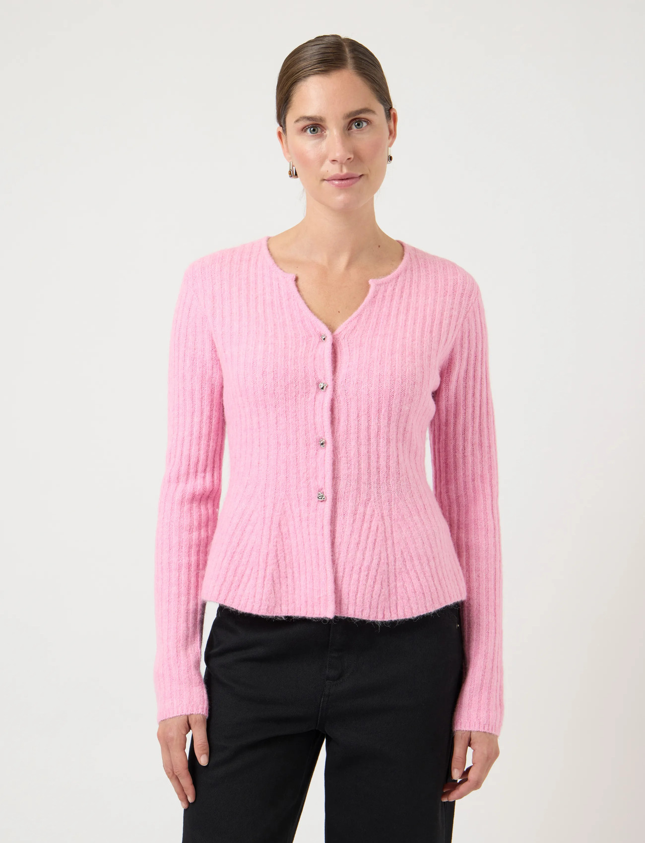 YAS Yasdolly Ls Knit Cardigan S. Noos, XXL, Pink, Strik > Cardigans, Dame