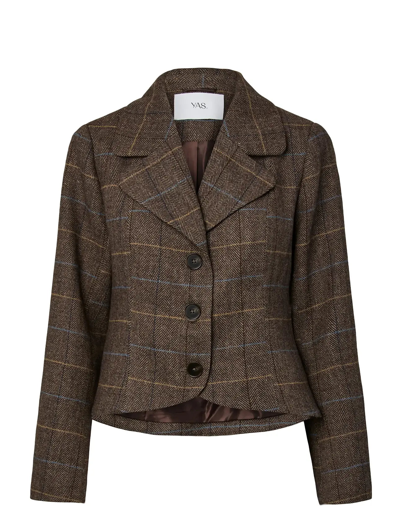 YAS Yasthela Ls Wolle Blend Kurz Jacke New Braun - 38 - Damen