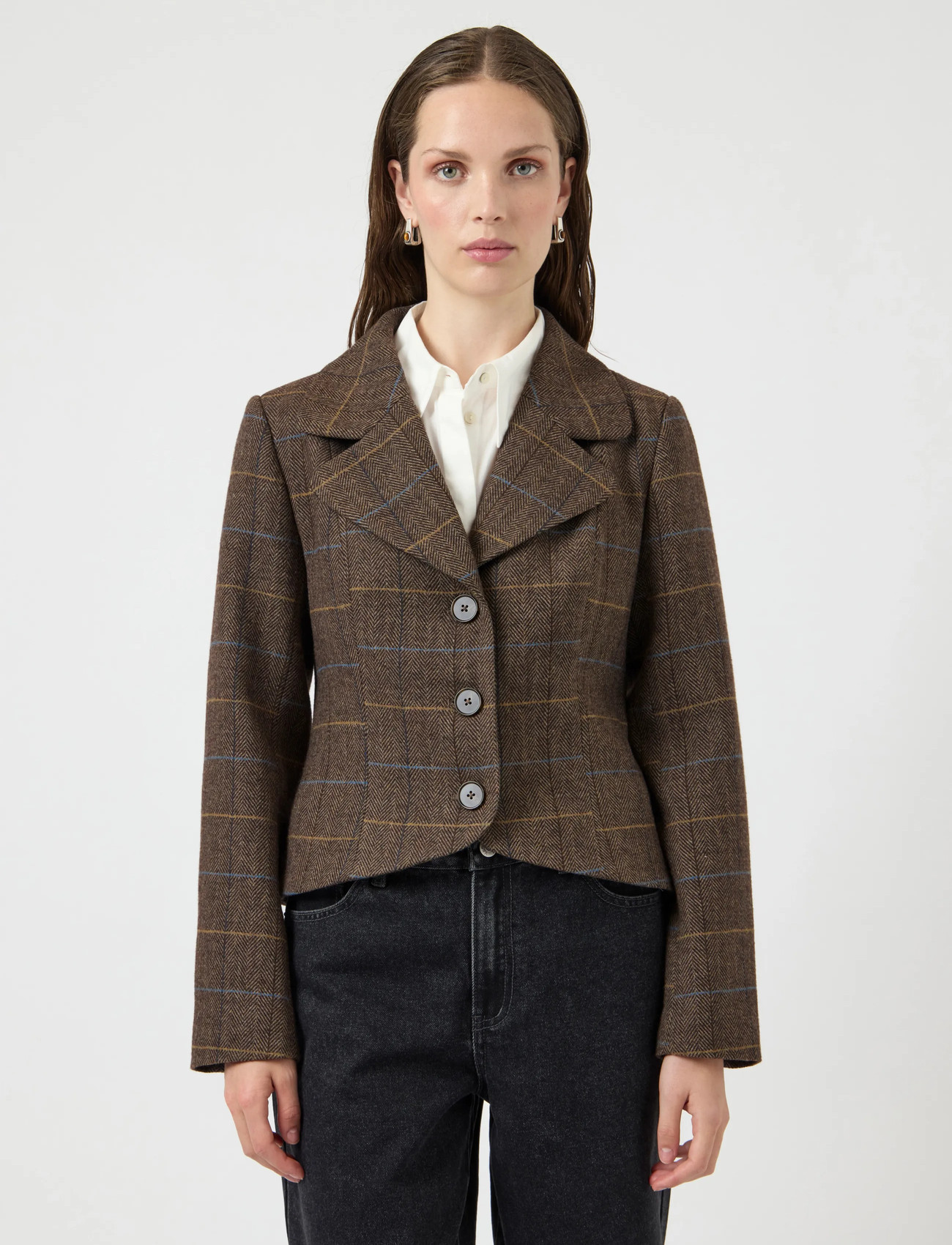 YAS Yasthela Ls Wool Blend Short Jacket New, 36, Brown, Jakker > Uldjakker, Dame